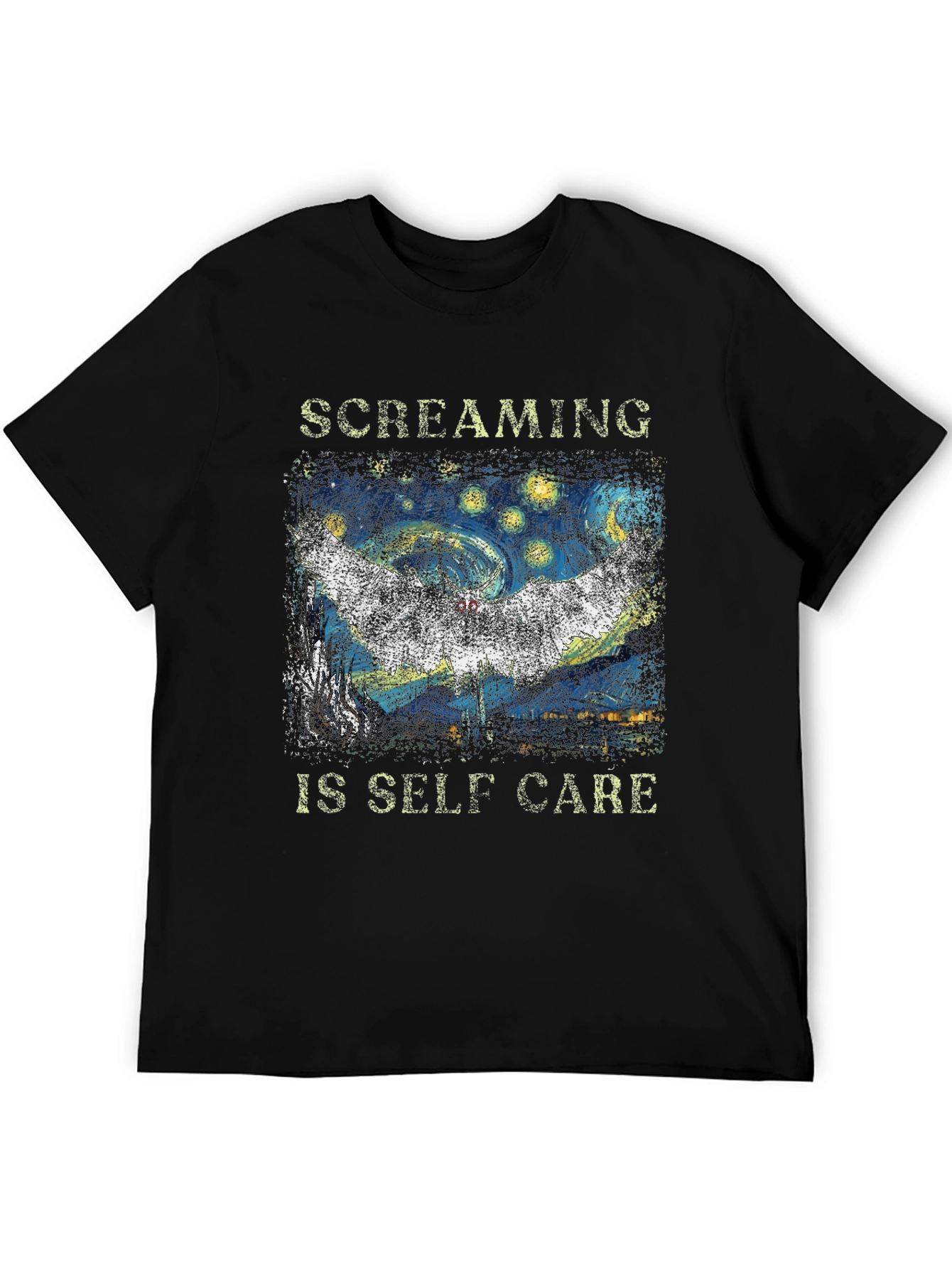 Black Screaming Is Self Care Graphic T-Shirt view 5