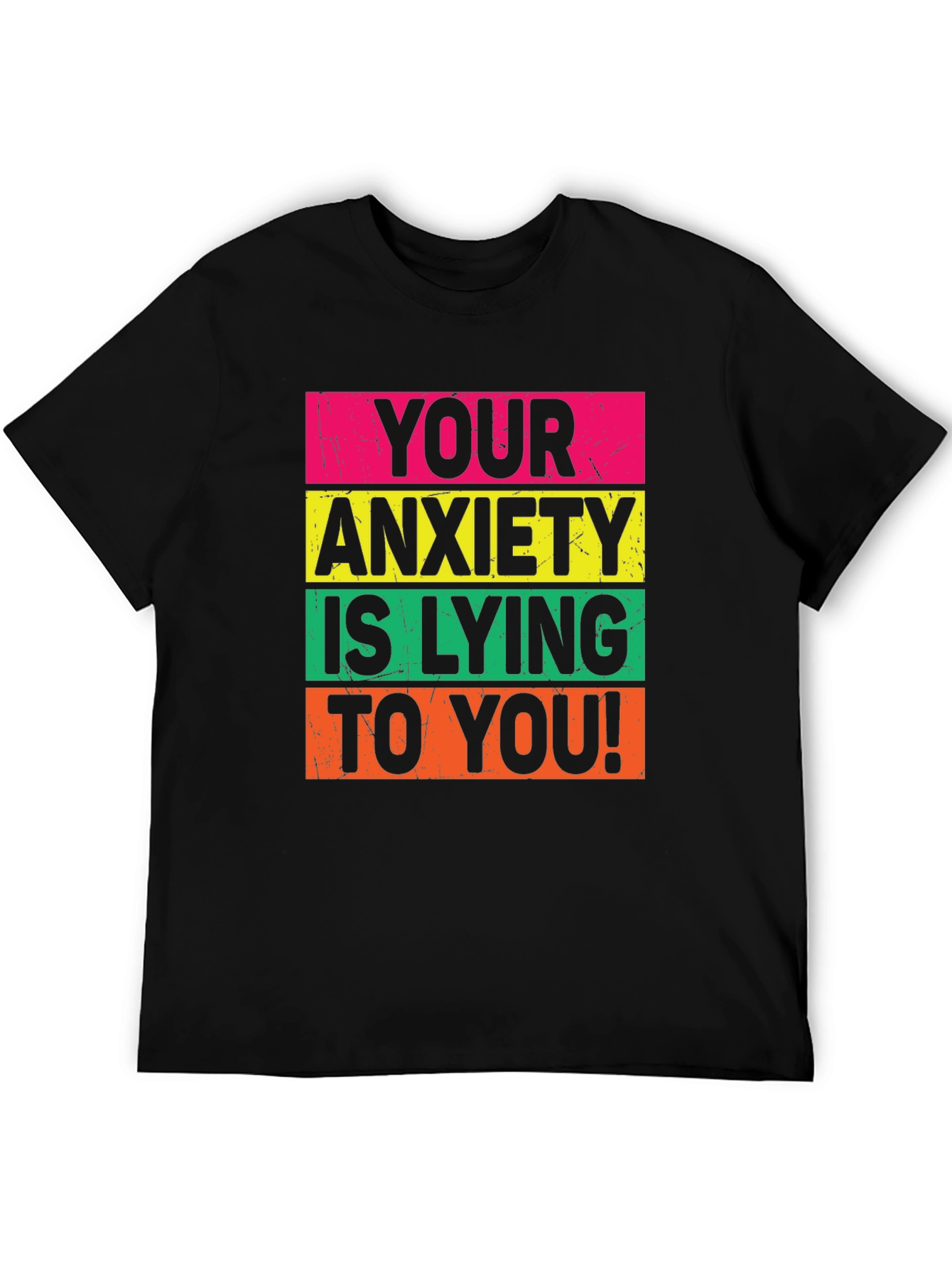 Black Anxiety Lying Graphic Tee - Positive Mindset T-Shirt view 5