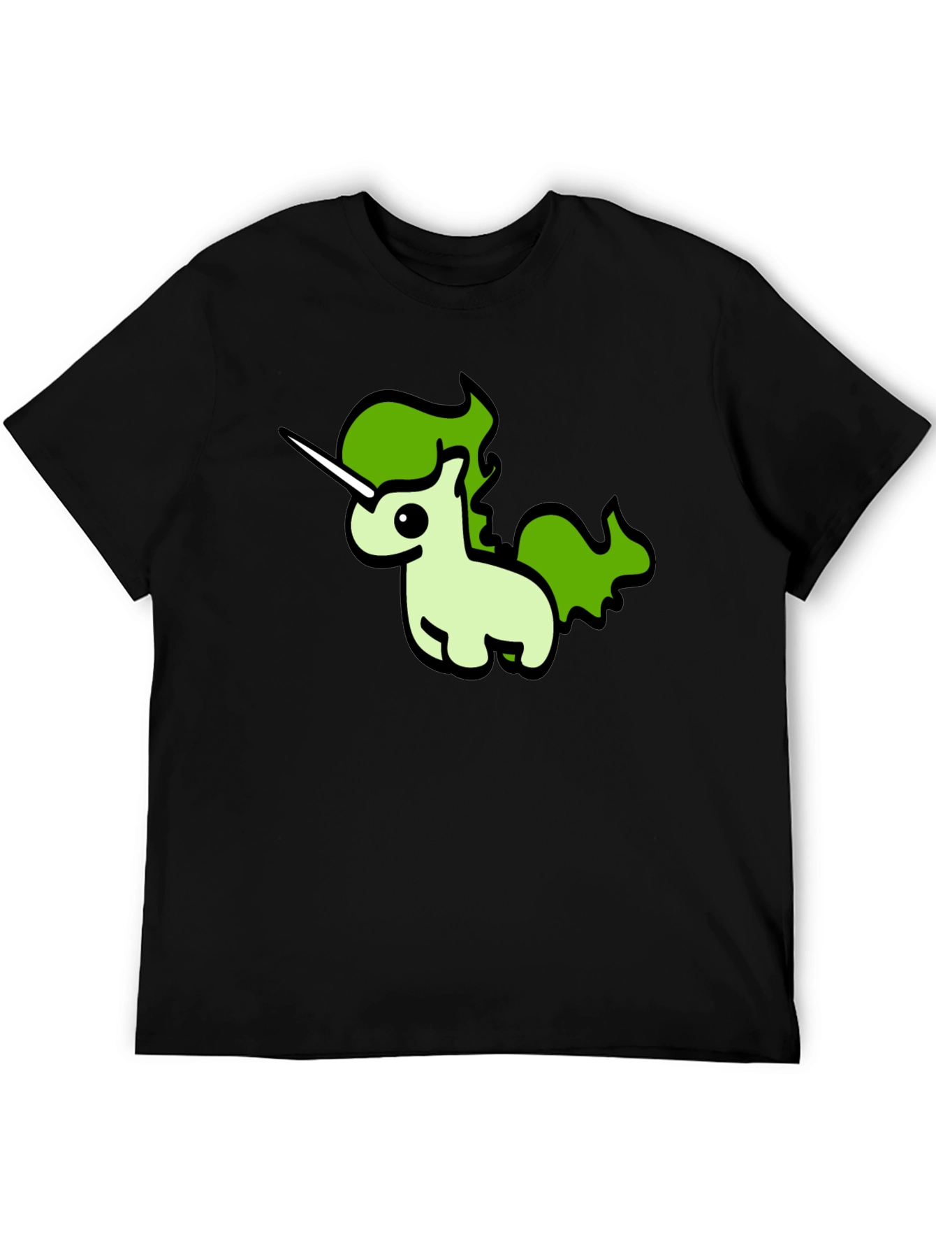Black Unicorn Graphic Tee - Black Cotton T-Shirt view 5