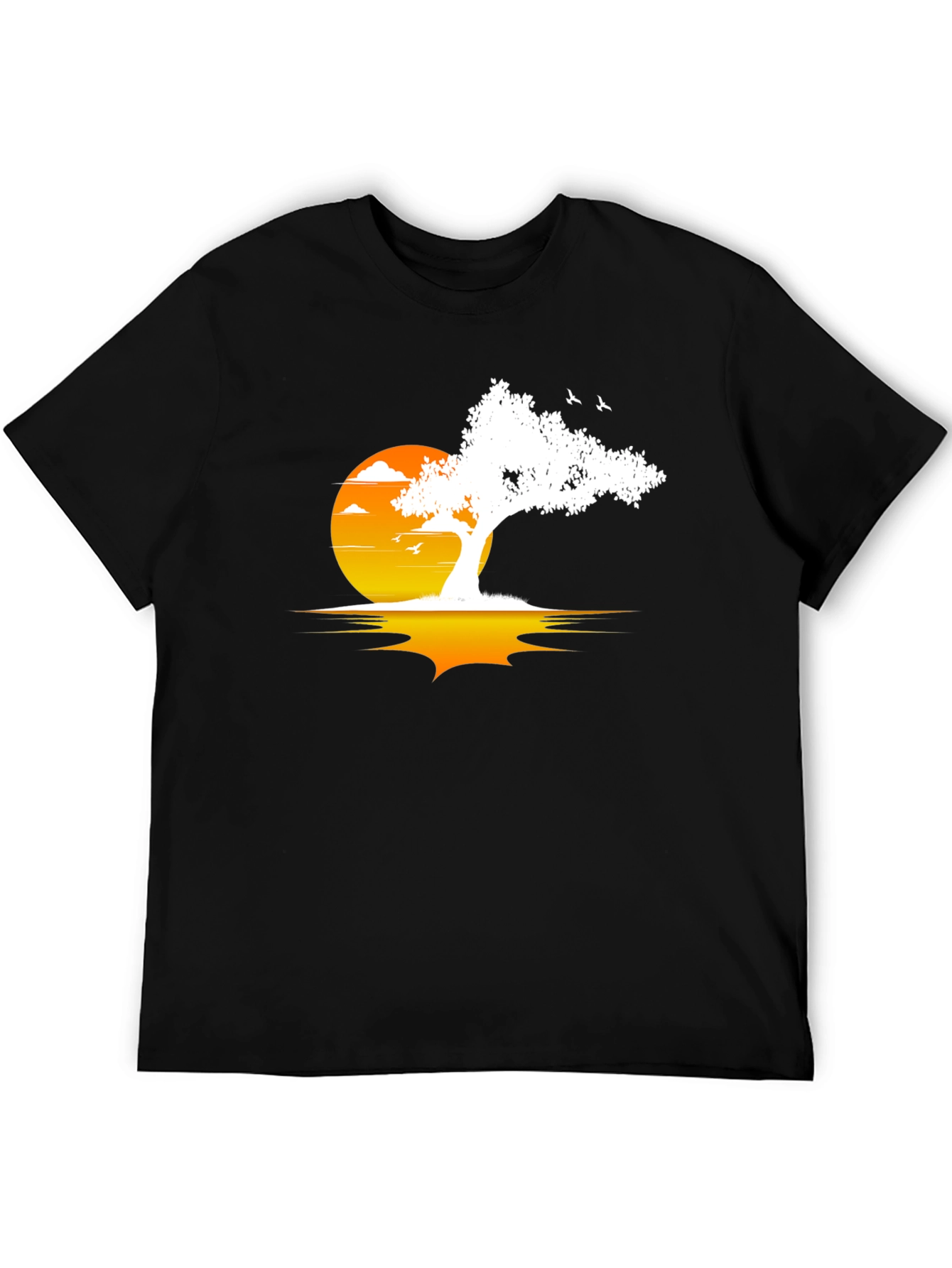 Black Sunset Tree Graphic Tee view 5