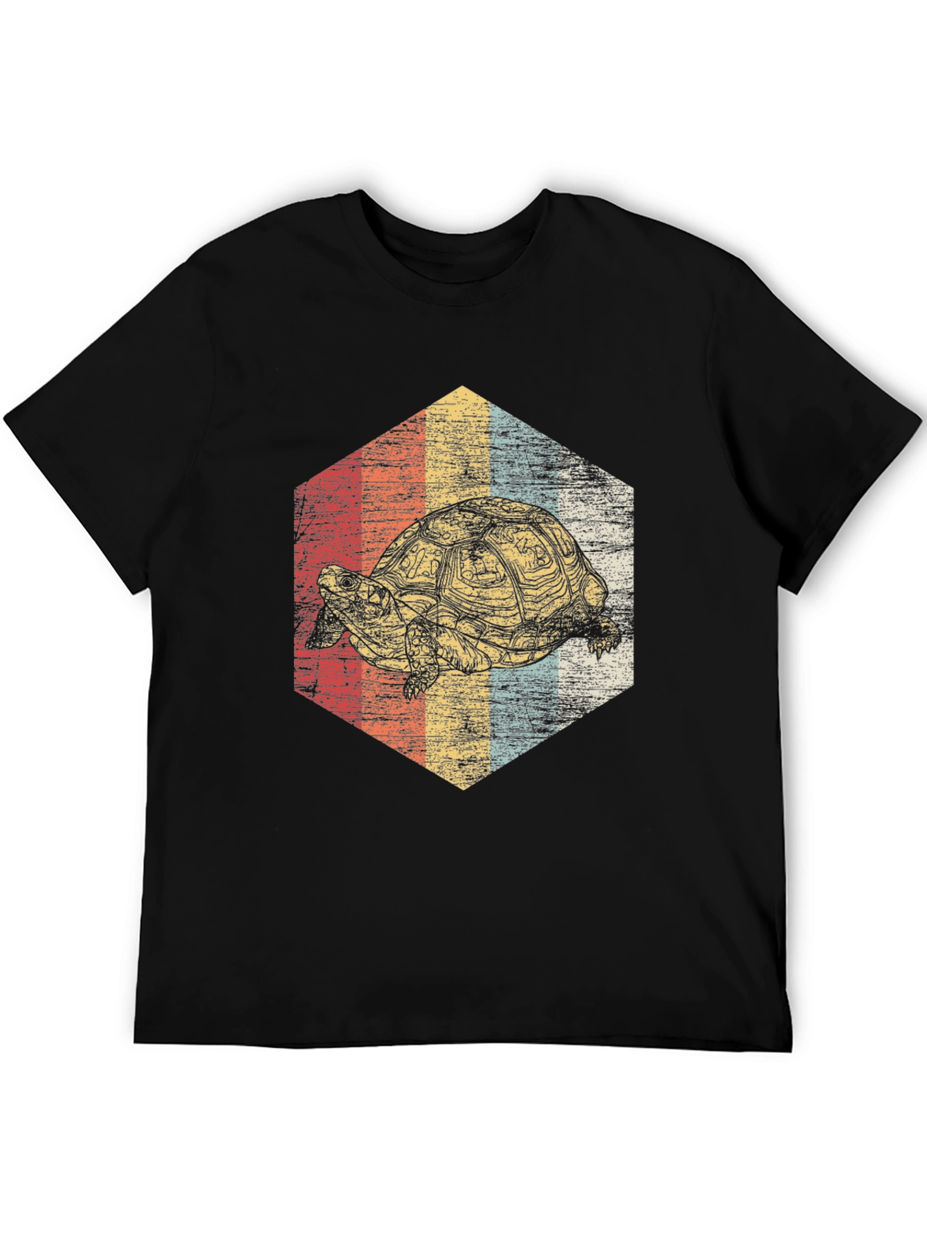 Black Retro Turtle Graphic Tee - Stylish Animal Lover T-Shirt view 5