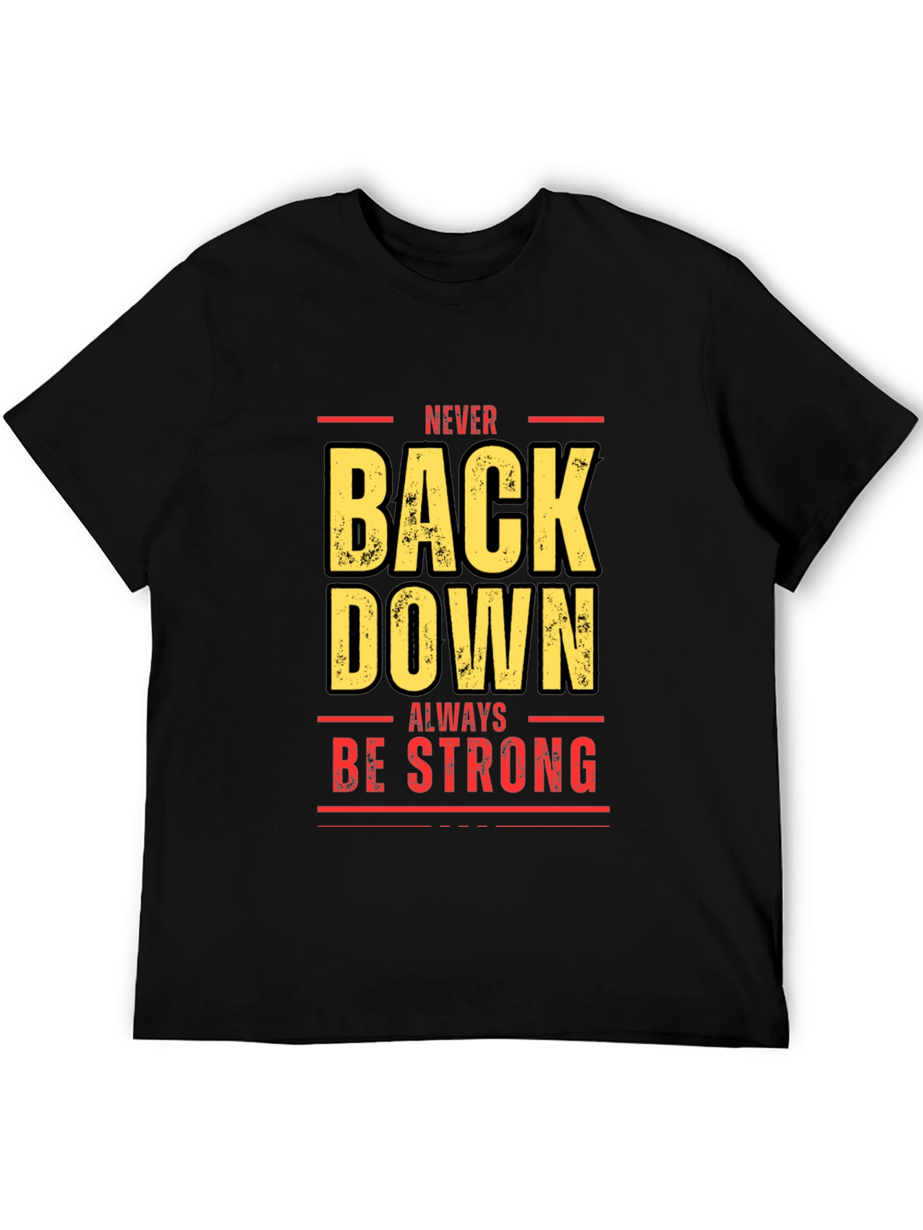 Black Never Back Down Black Graphic Tee view 5
