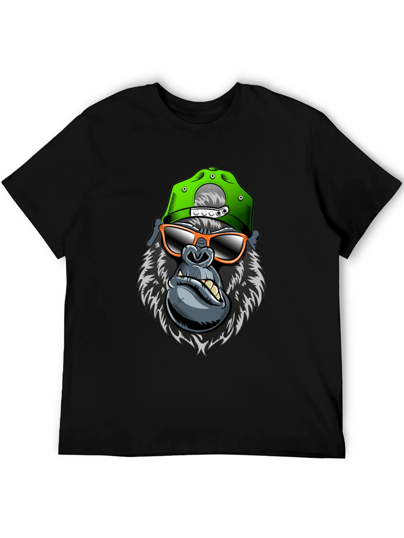 Black Cool Gorilla Graphic Tee view 5