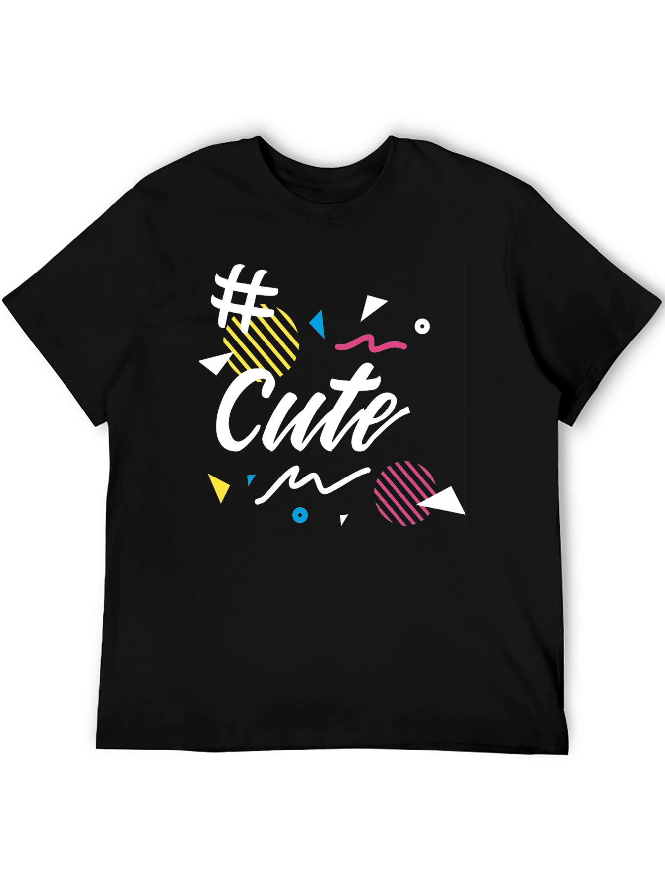 Black Cute Graphic Print Black T-Shirt view 5