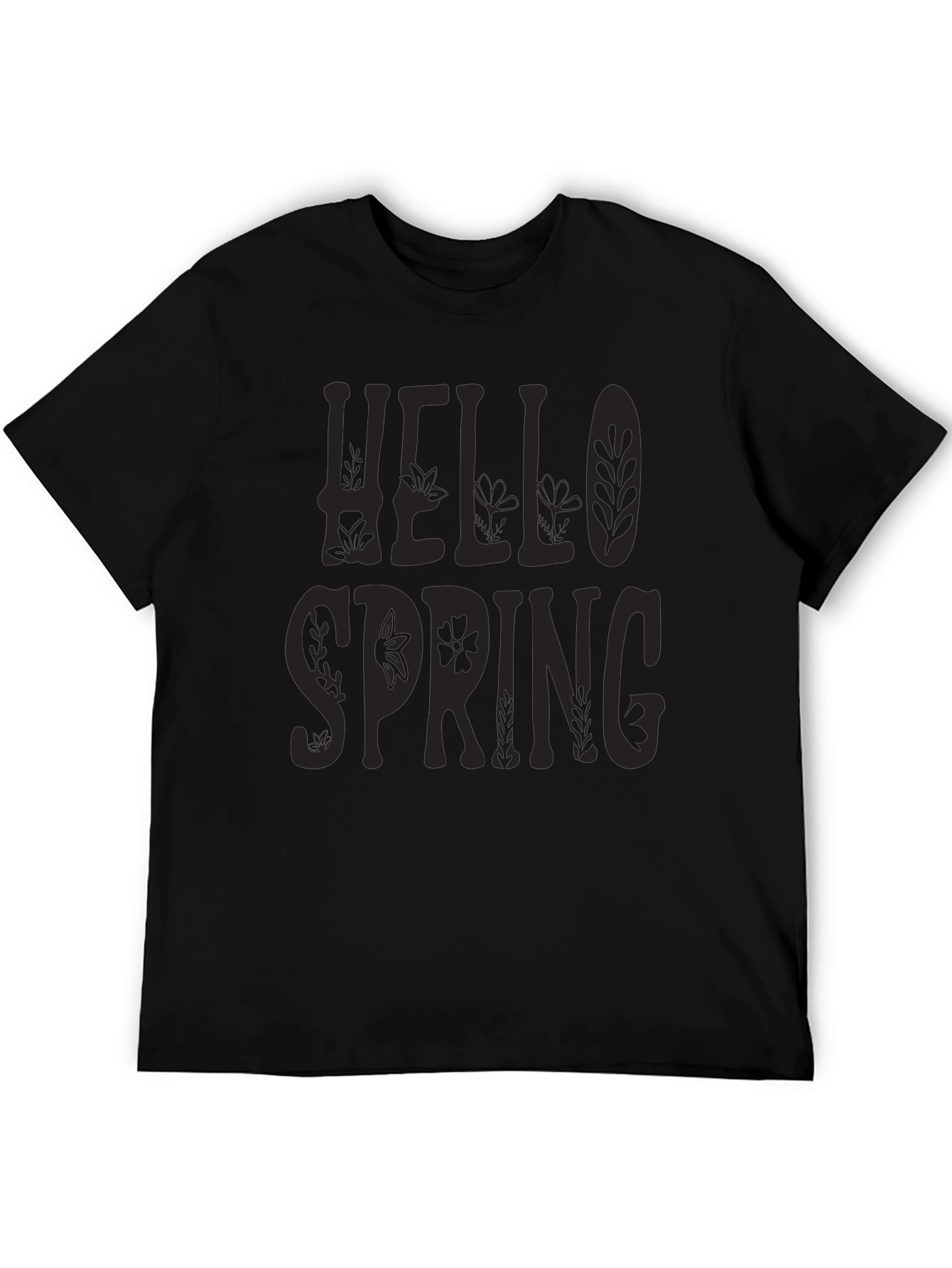 Black Hello Spring Graphic Tee - Black view 5