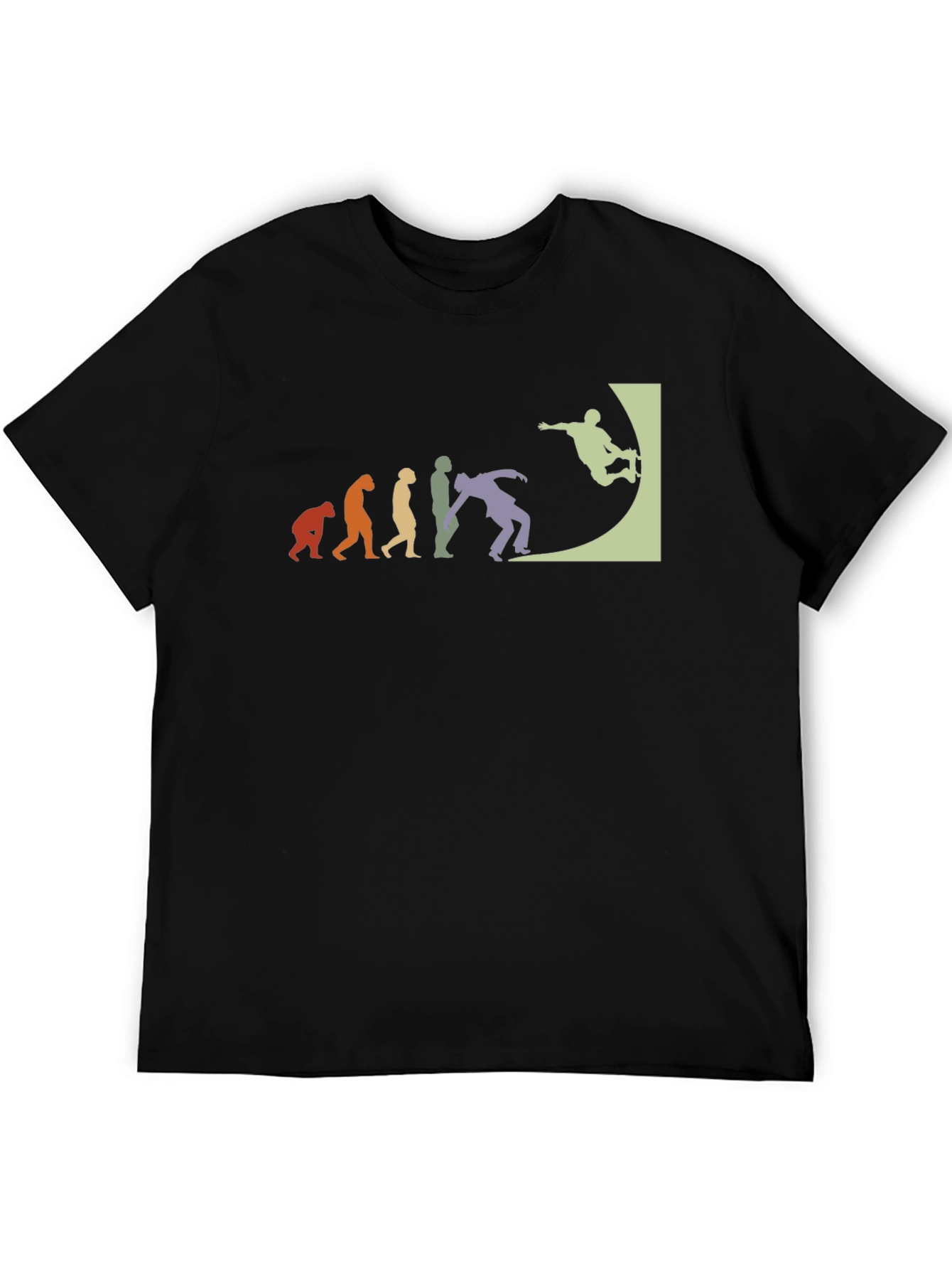 Black Skate Evolution T-Shirt - Black Cotton Tee view 5
