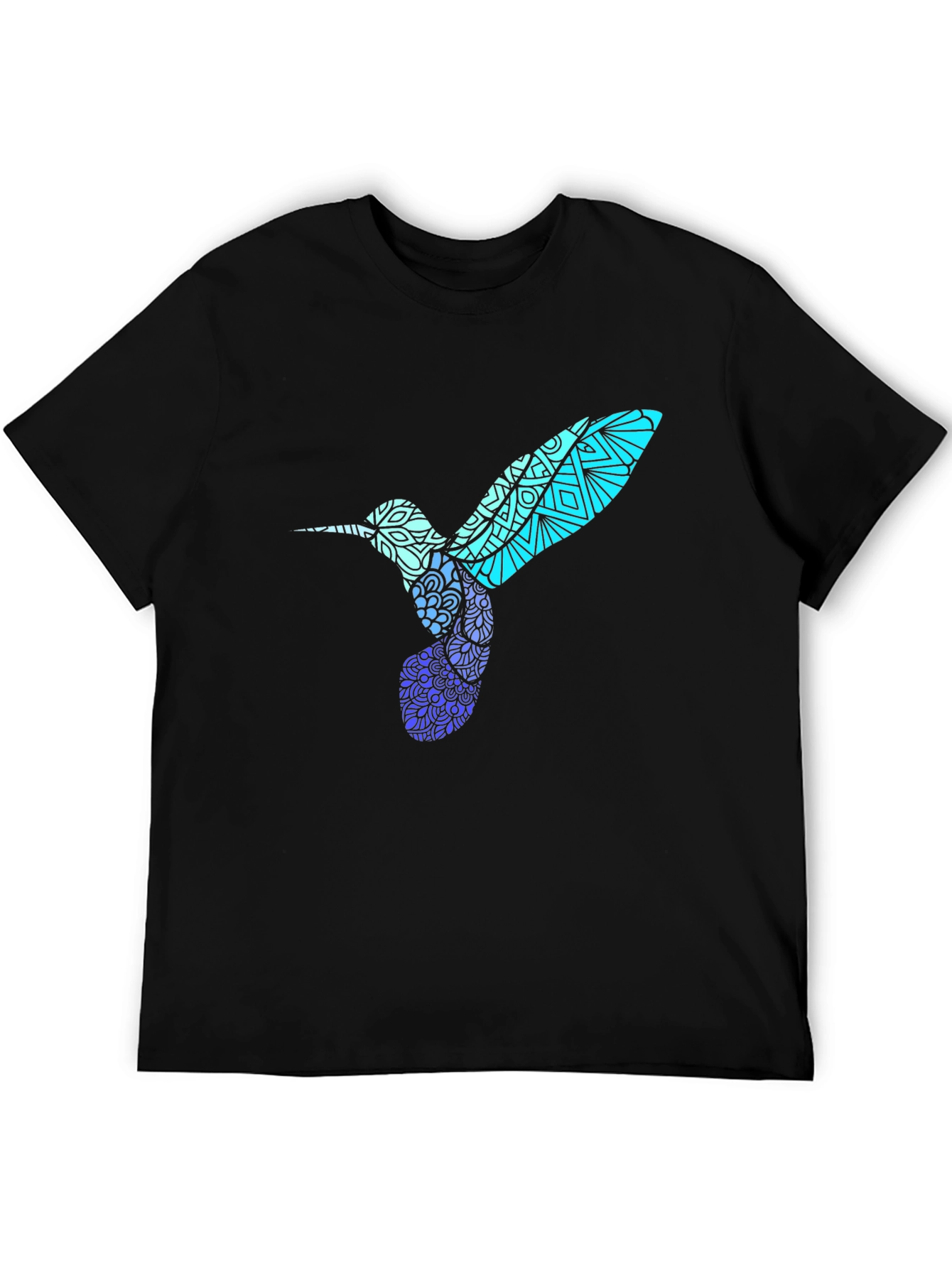 Black Hummingbird Graphic Tee - Stylish Men's Black T-Shirt view 5