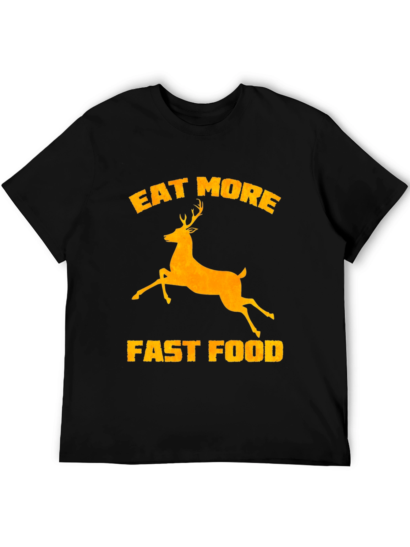 Black Eat More Deer Fast Food Graphic Tee view 5