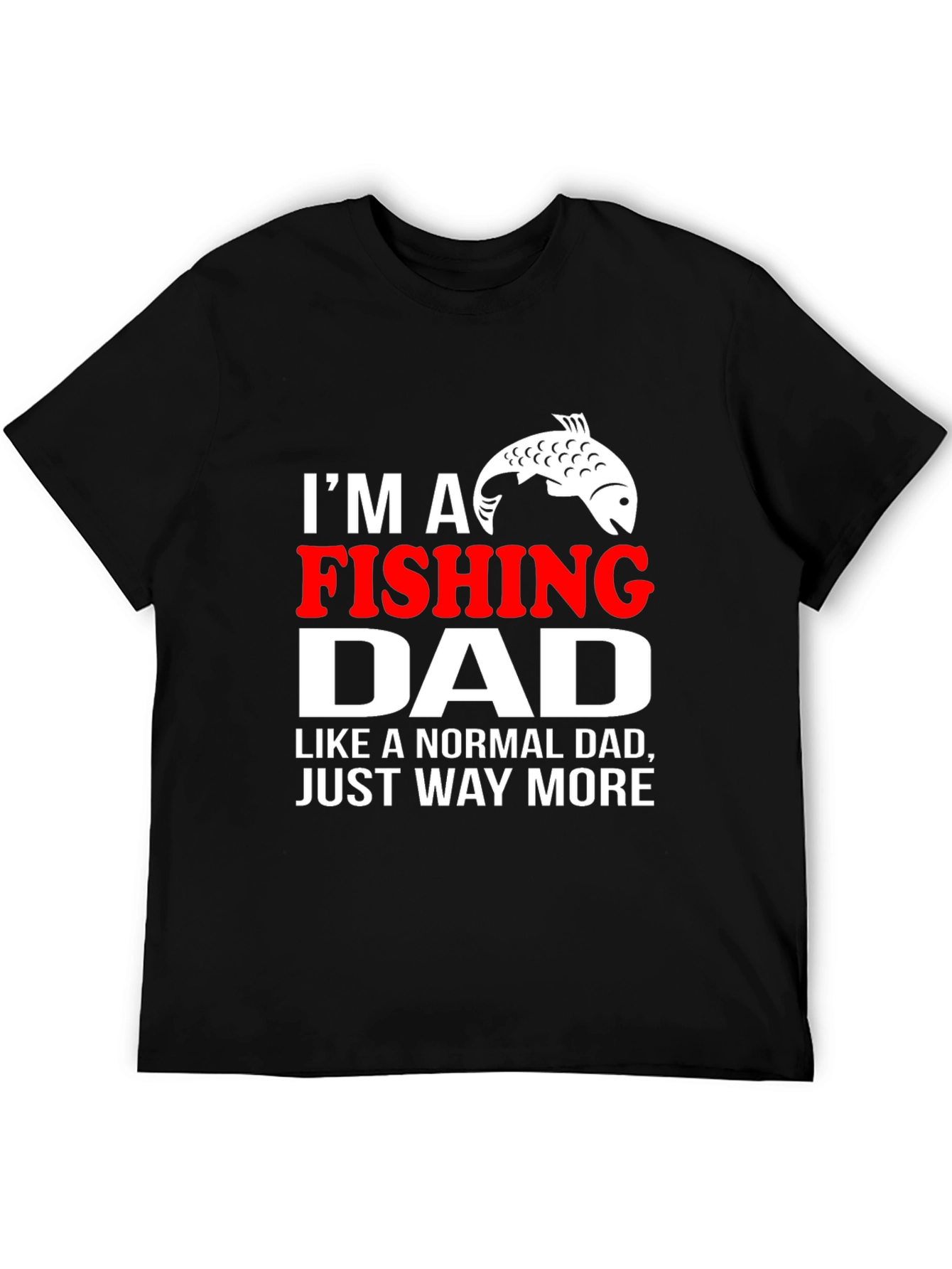 Black Fishing Dad T-Shirt - Novelty Graphic Tee view 5