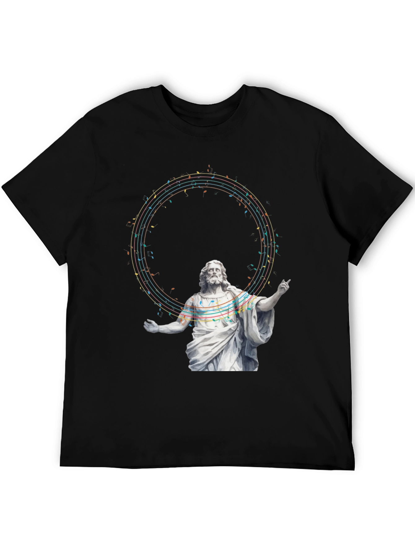 Black Musical Jesus Graphic Tee - Black Cotton T-Shirt view 5