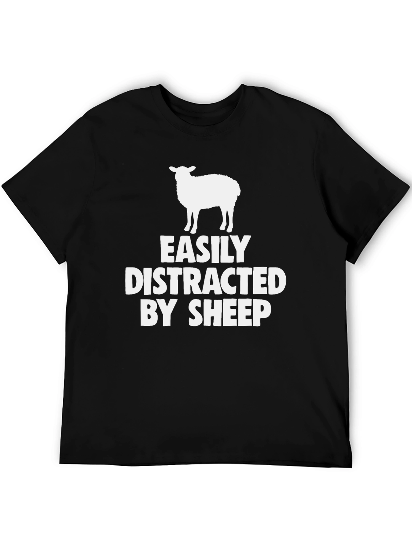 Black Easily Distracted by Sheep Graphic Tee view 5