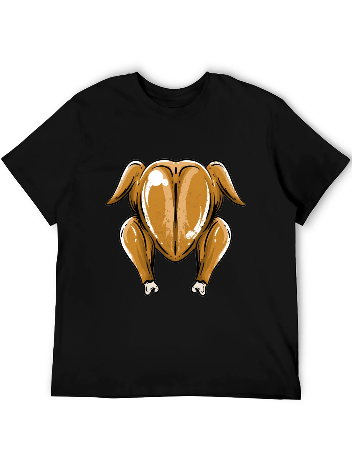 Black Roasted Turkey Butt T-Shirt - Thanksgiving Humor view 5