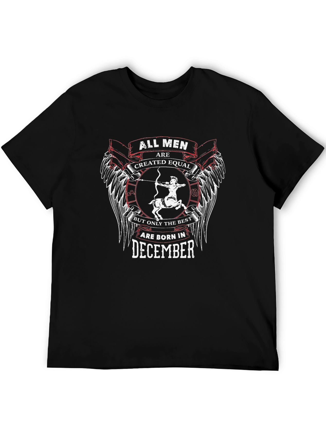Black December Birthday T-Shirt - All Men Are Created Equal view 5
