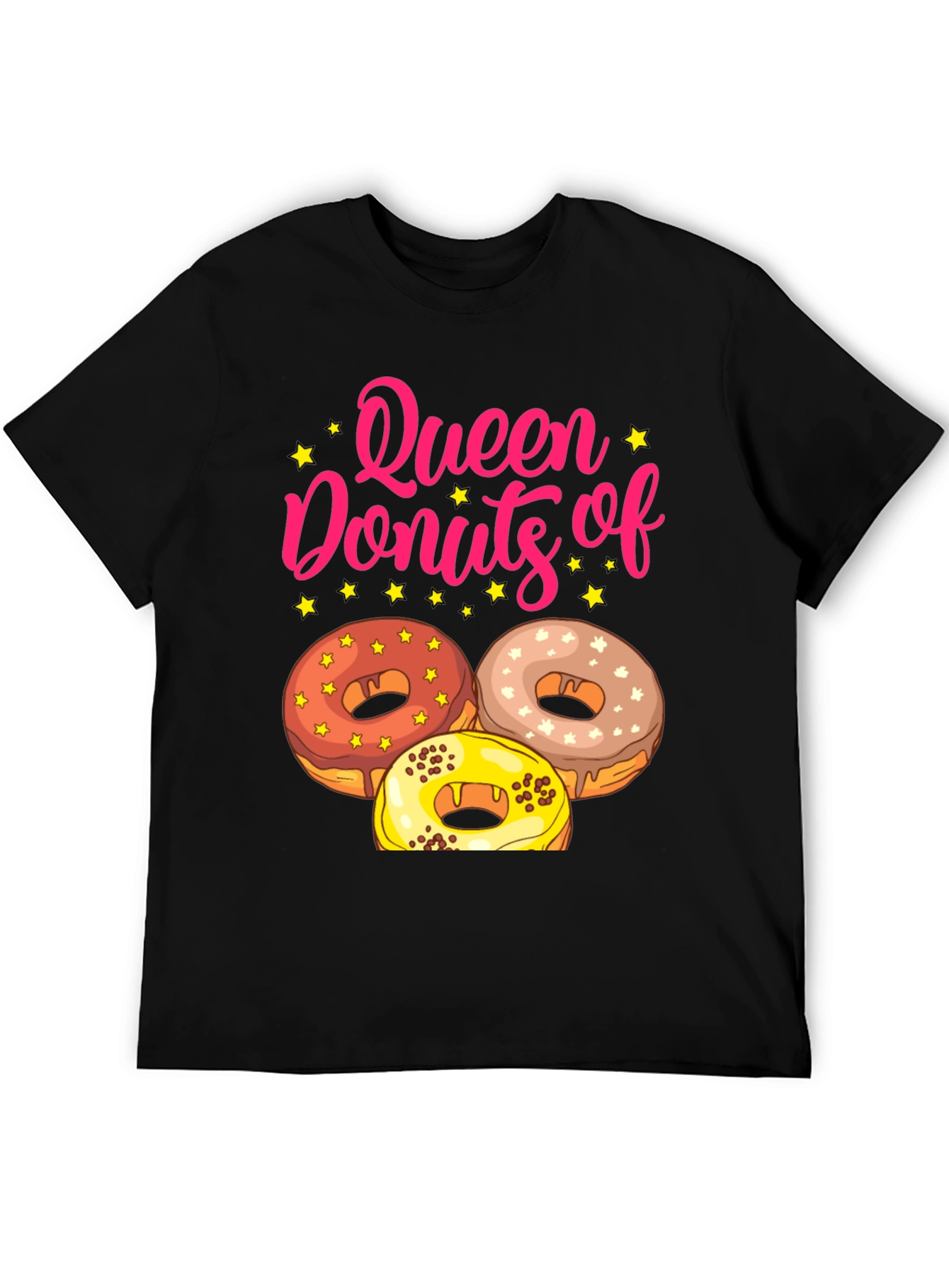 Black Queen of Donuts T-Shirt Funny Dessert Tee view 5