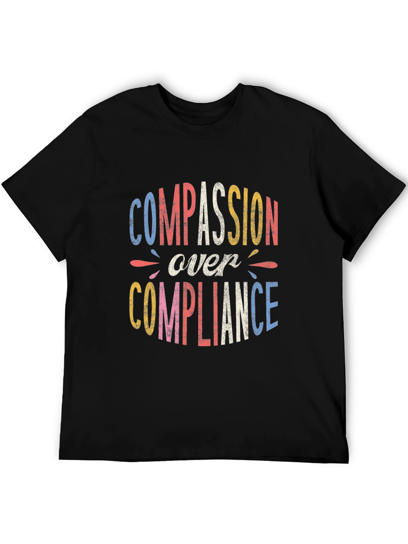 Black Compassion Over Compliance Graphic Tee - Black view 5