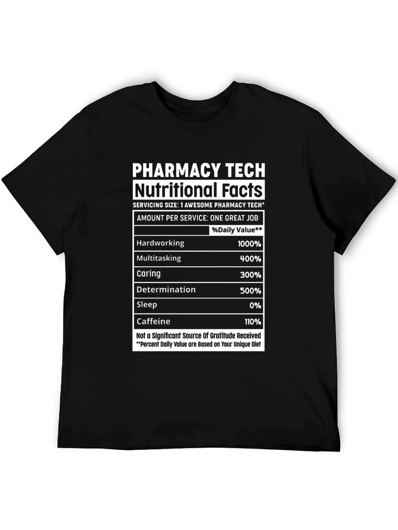 Black Pharmacy Tech Nutritional Facts T-Shirt view 5