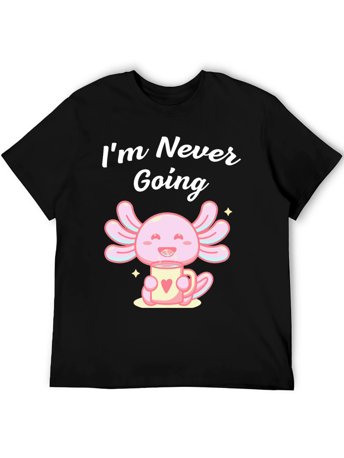 Black Axolotl Coffee T-Shirt - Never Going view 5