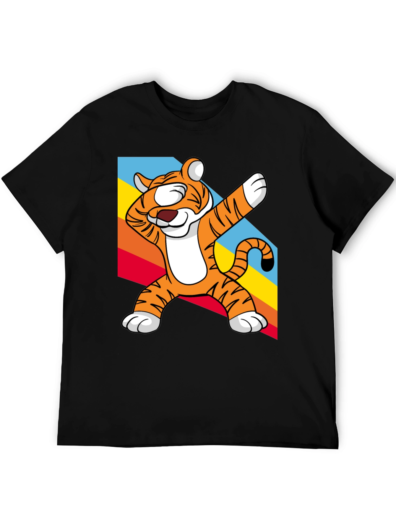 Black Dabbing Tiger Graphic Tee - Fun & Unique Design view 5
