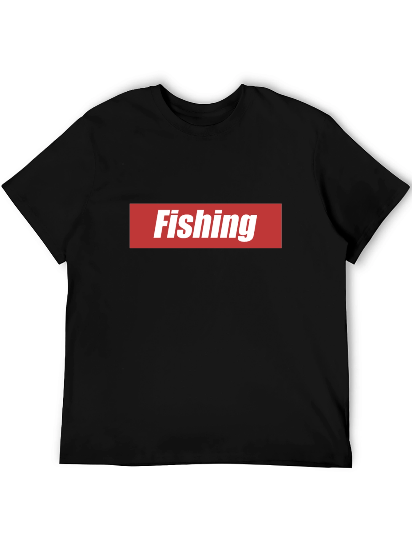Black Fishing Graphic Tee - Red & White Logo view 5