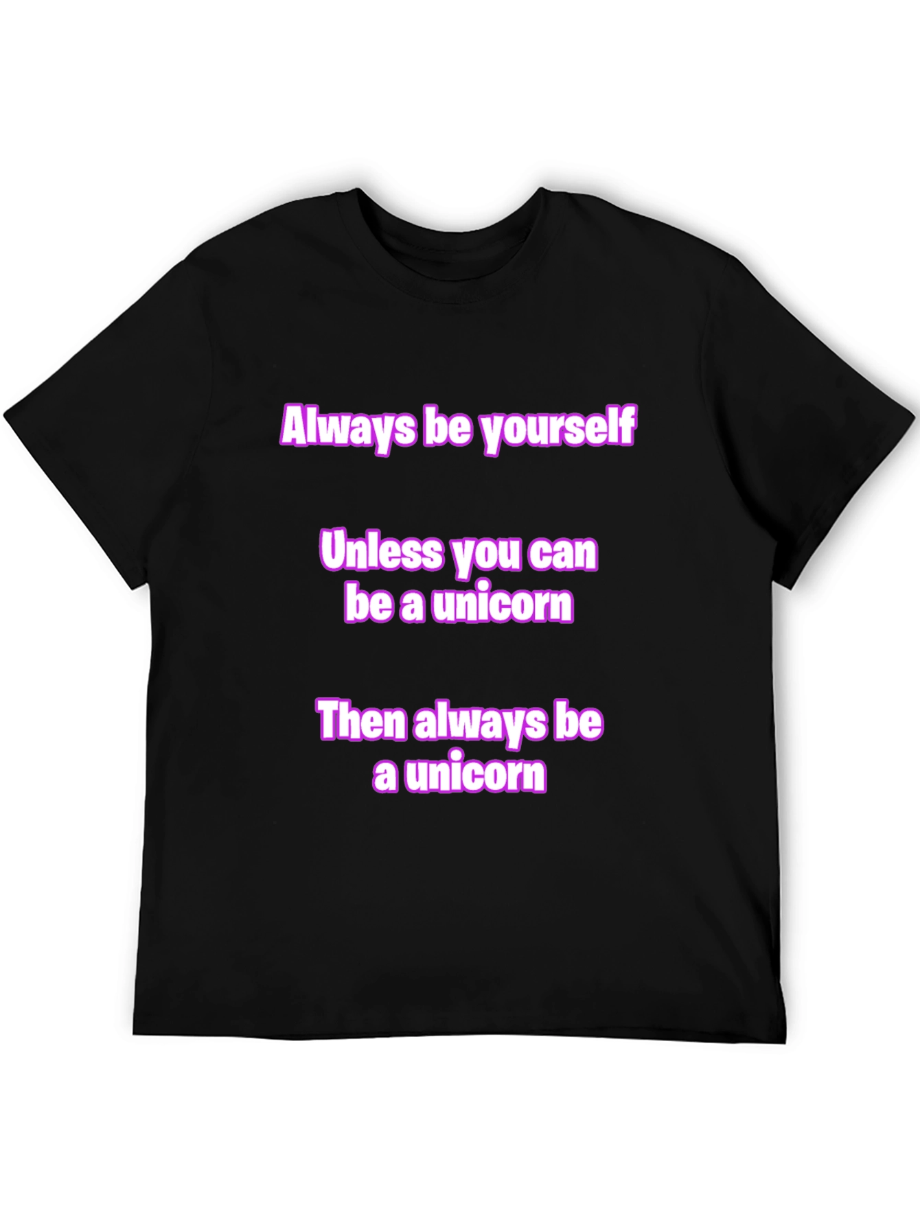 Black Unicorn Graphic Tee - Always Be Yourself T-Shirt view 5