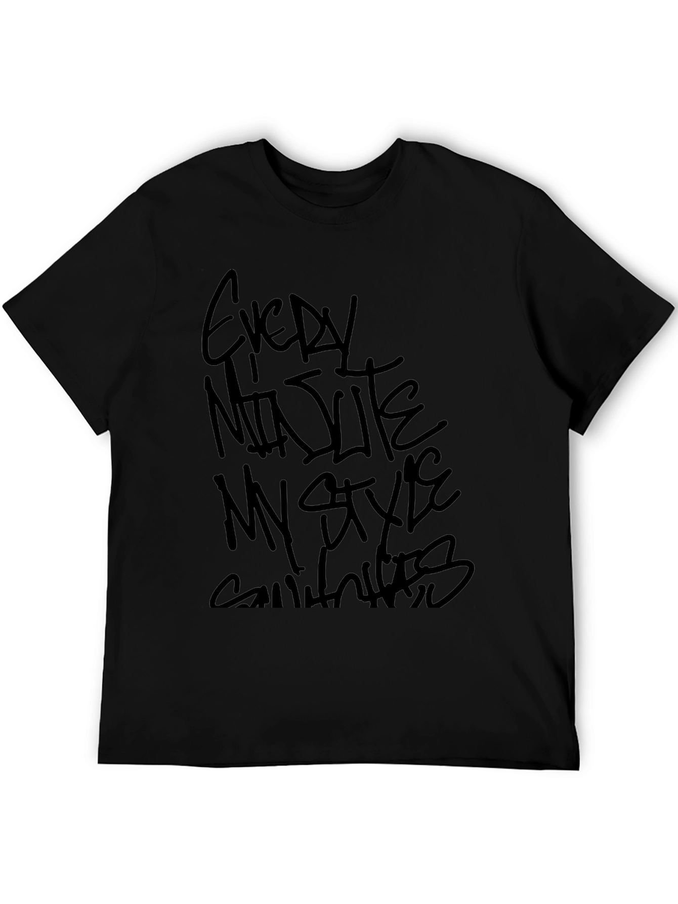 Black Every Nite My Style T-Shirt Black Casual Tee view 5