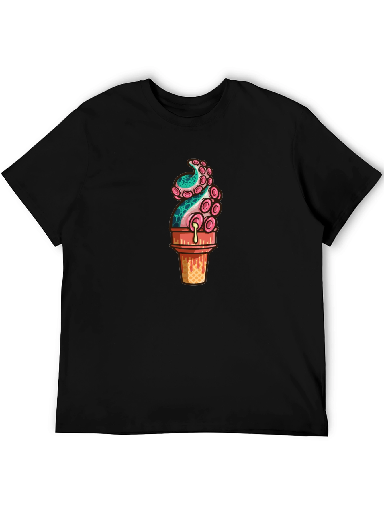 Black Octopus Ice Cream Graphic Tee view 5