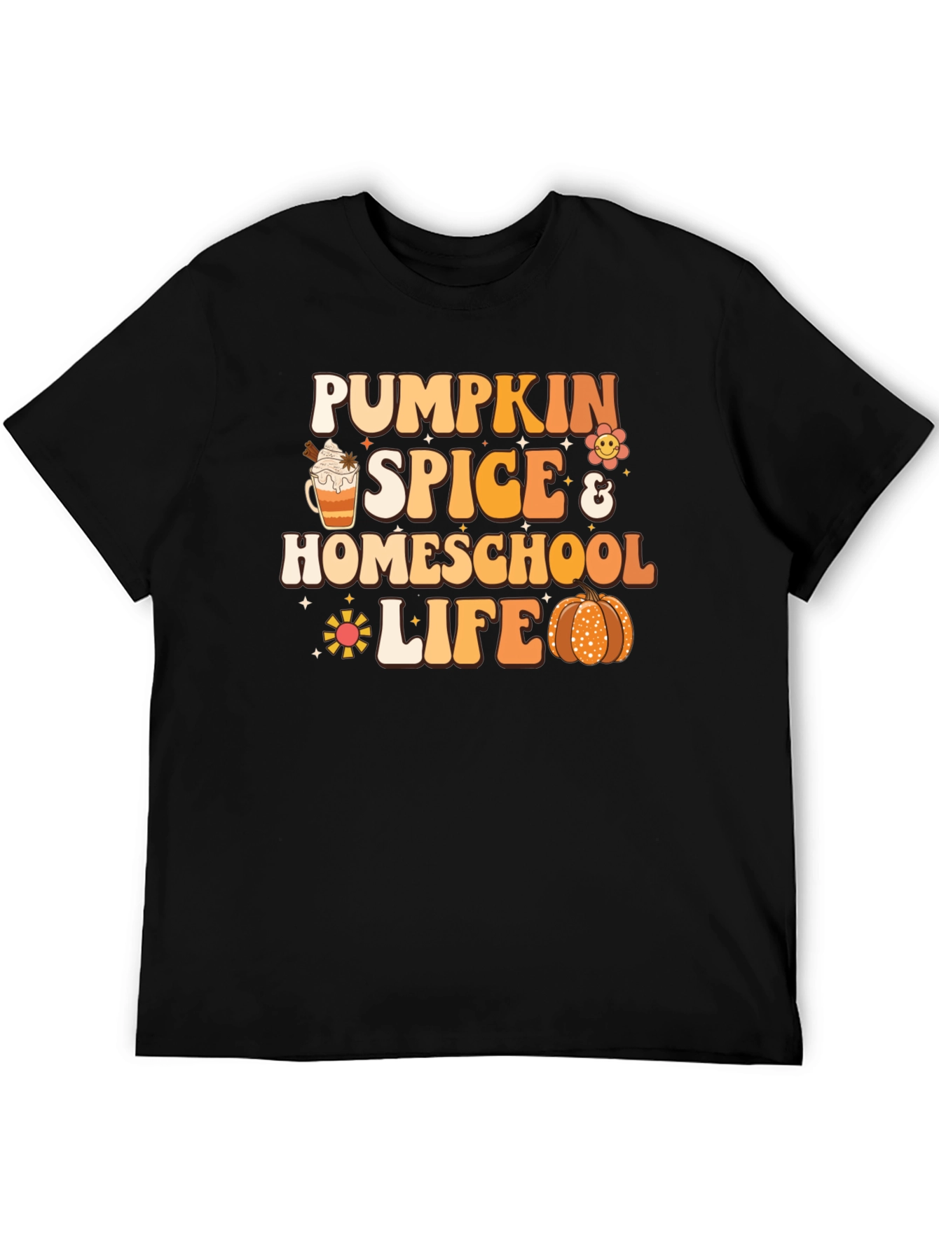 Pumpkin Spice Homeschool Life Black T-Shirt - 5