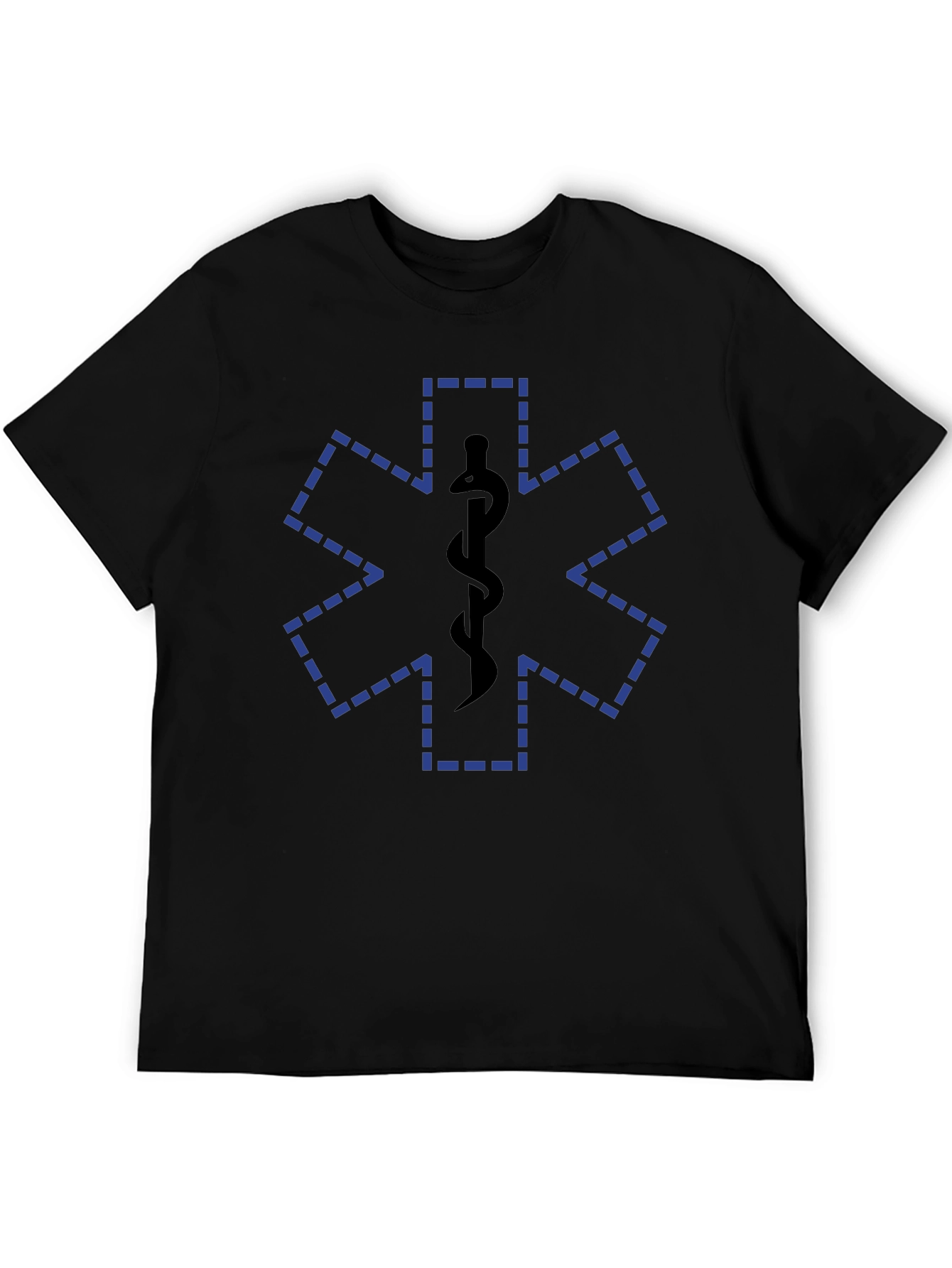 Black Medical Symbol Black T-Shirt view 5