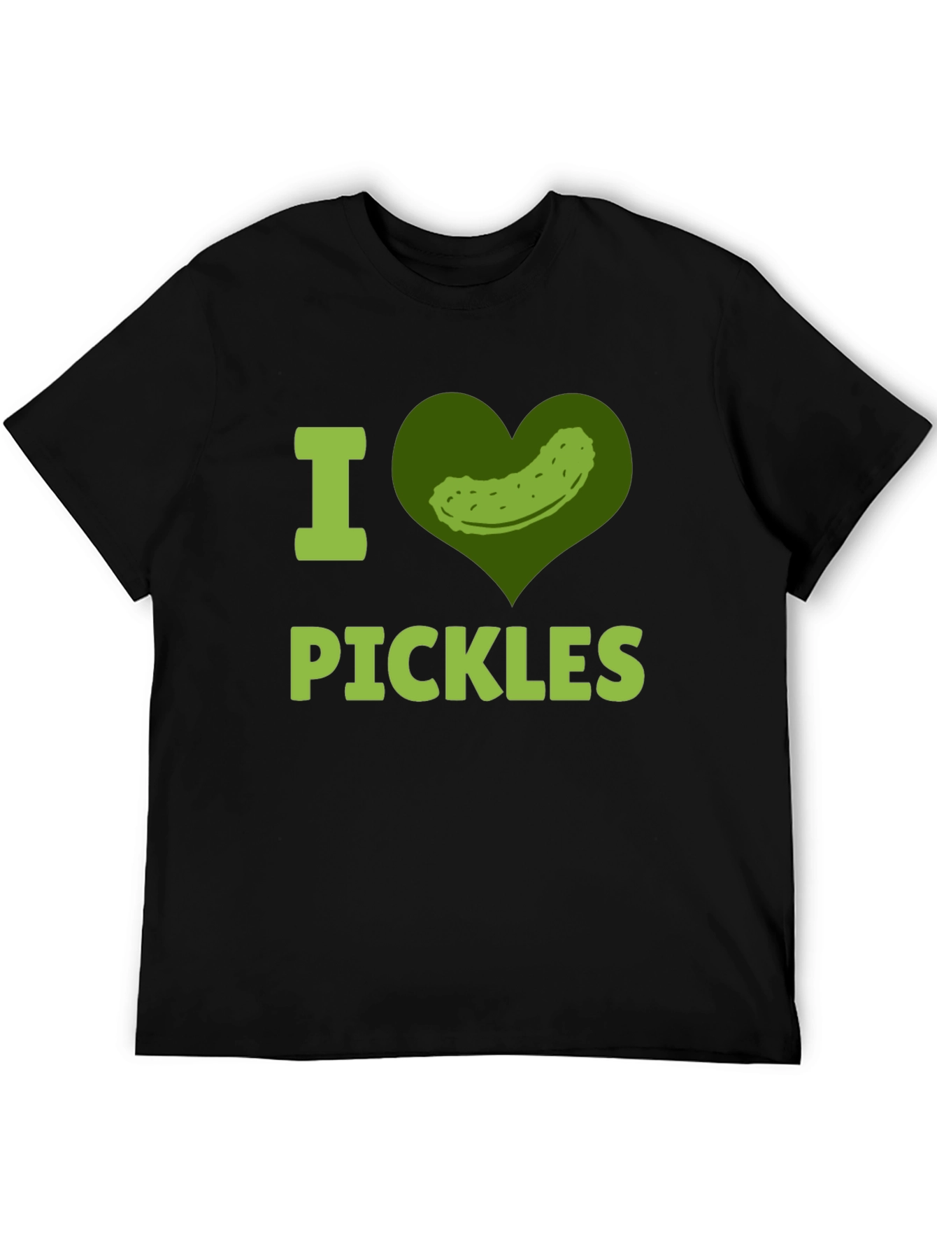 Black I Heart Pickles Funny T-Shirt  view 5