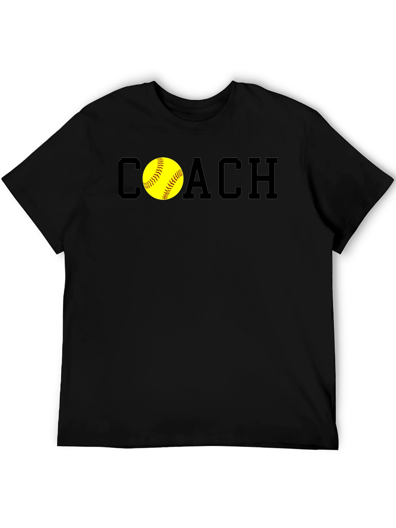 Black Softball Coach T-Shirt - Stylish & Comfortable view 5
