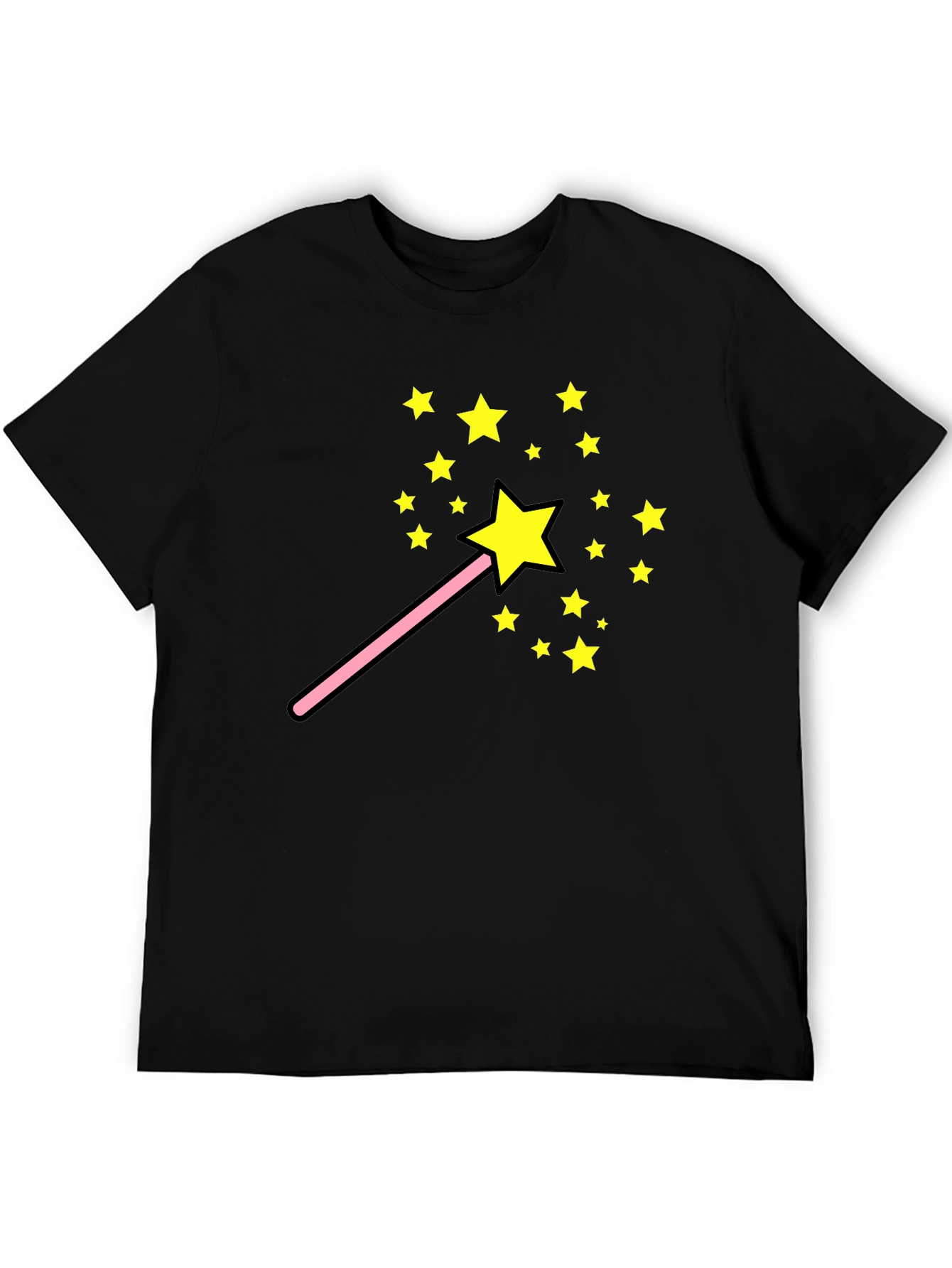 Black Magic Wand Star T-Shirt - Fun Whimsical Design view 5