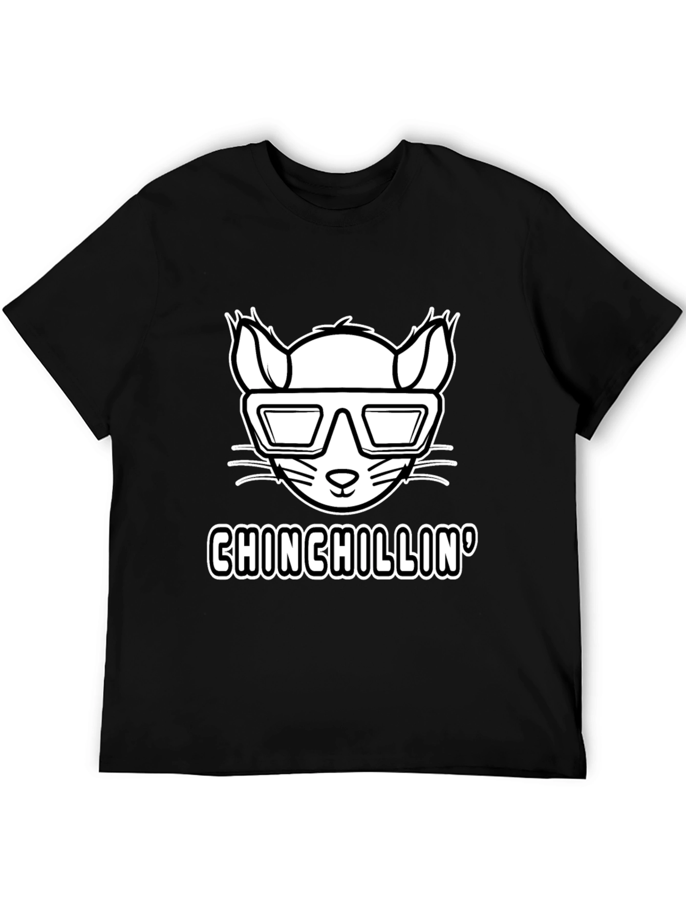 Black Chinchillin' T-Shirt - Cool Rodent Design view 5