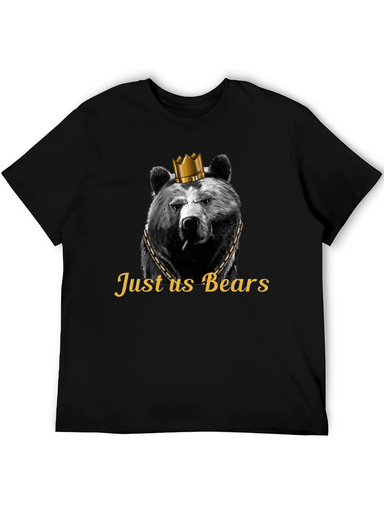 Black Just Us Bears Graphic Tee - King Bear T-Shirt view 5