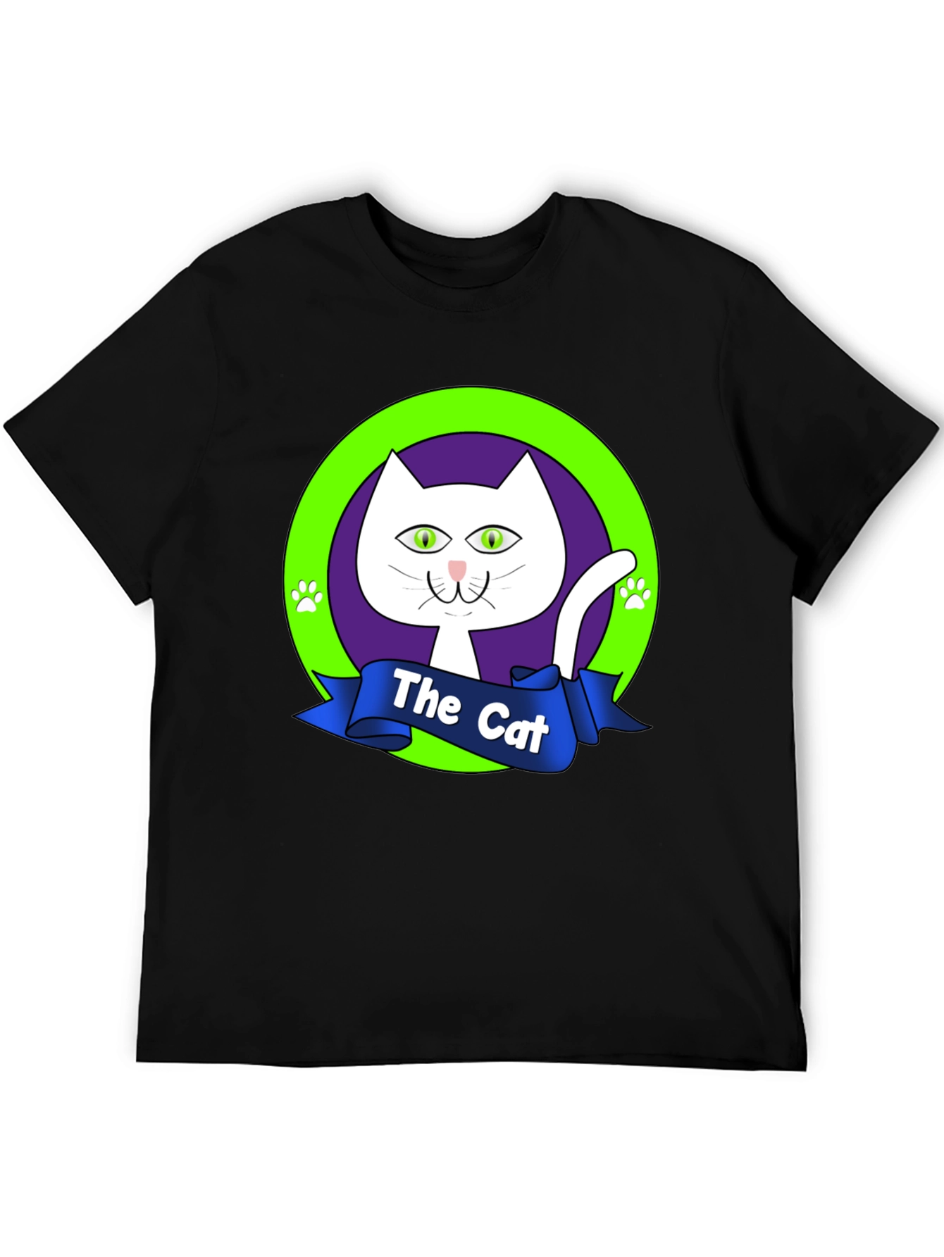 Black The Cat Graphic Tee - Purrfectly Stylish Black T-Shirt view 5