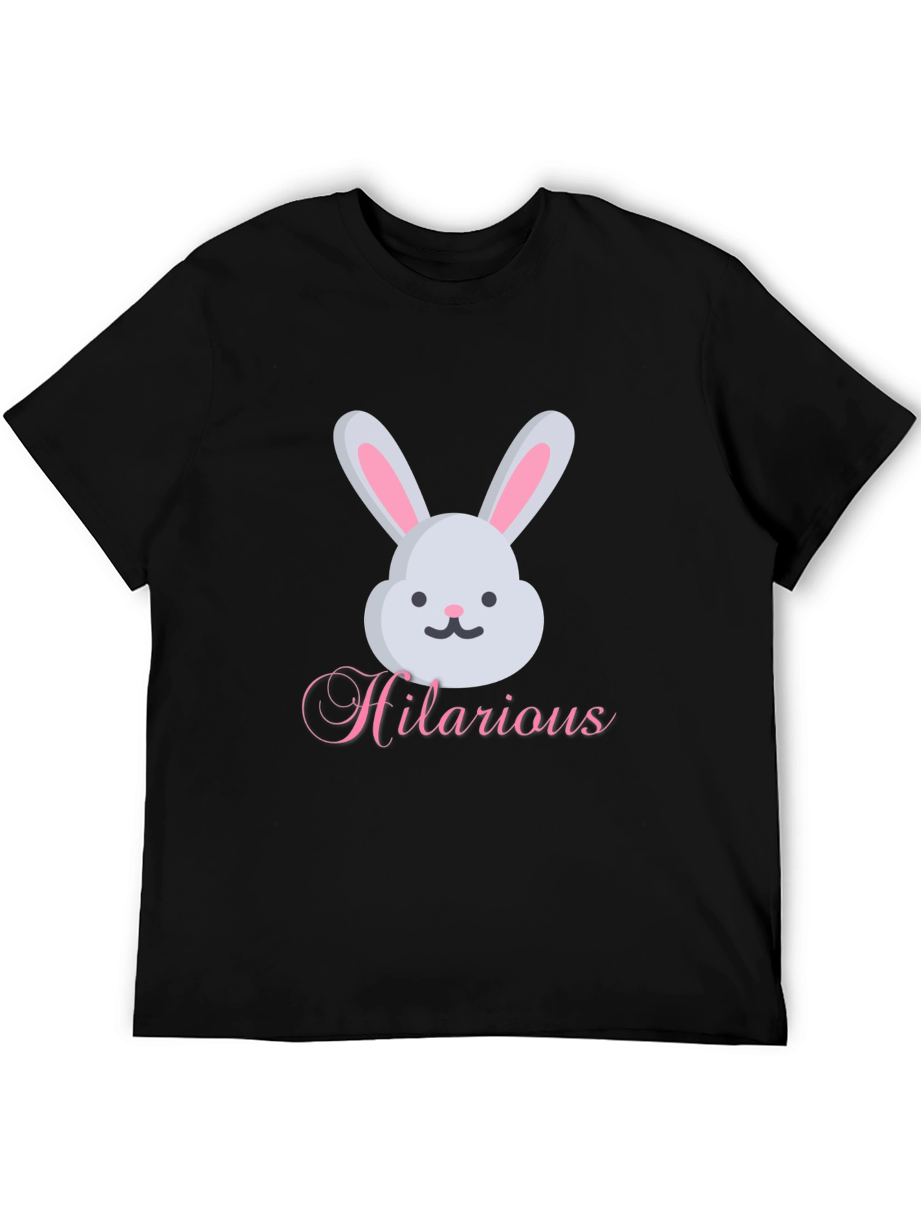 Black Hilarious Bunny Graphic Tee - Soft Cotton Blend view 5