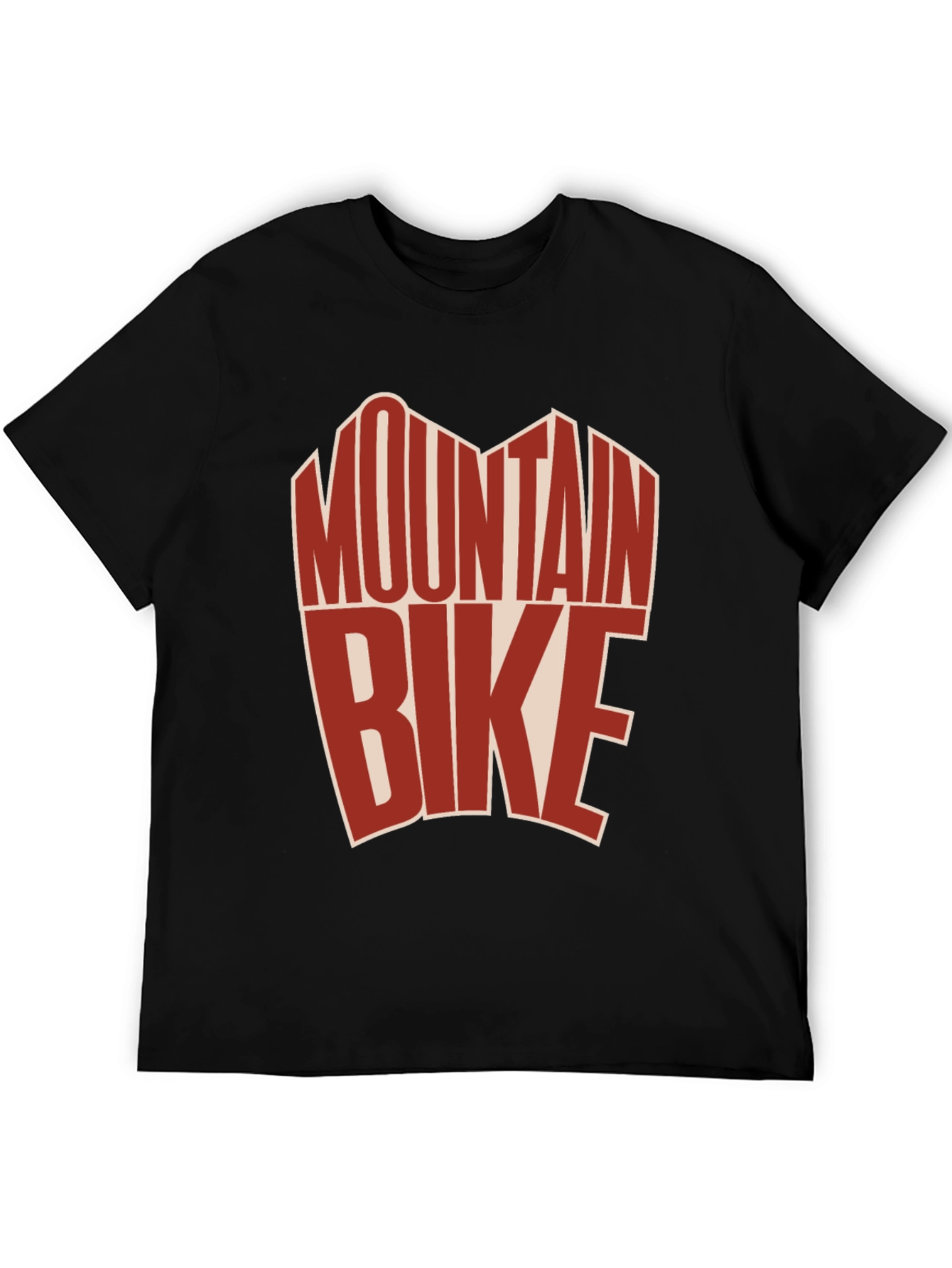 Black Mountain Bike Graphic Tee - Black Cotton T-Shirt view 5