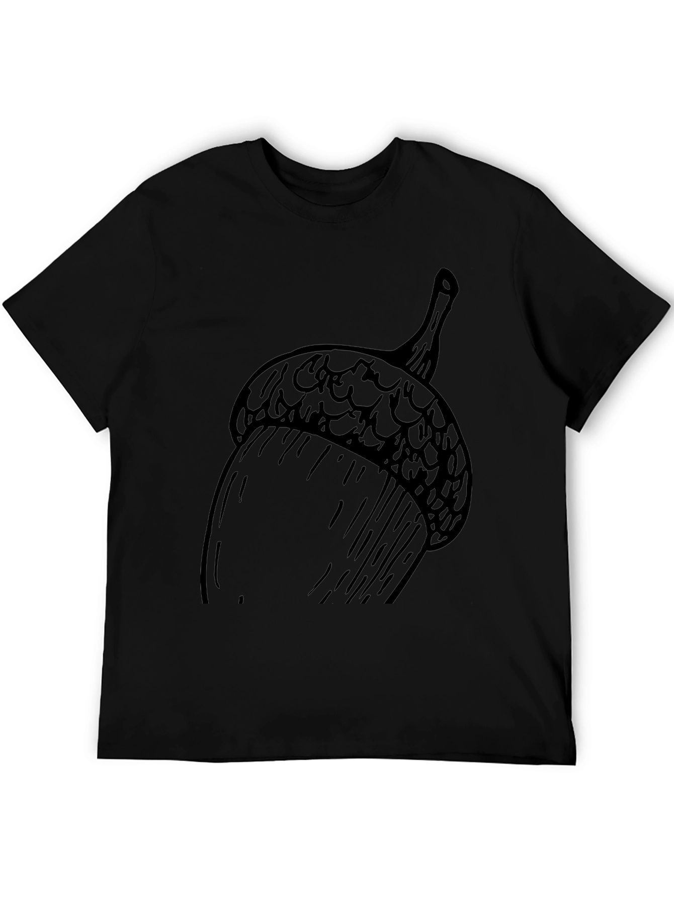 Black Acorn Graphic Tee - Nature Inspired Unisex T-Shirt view 5