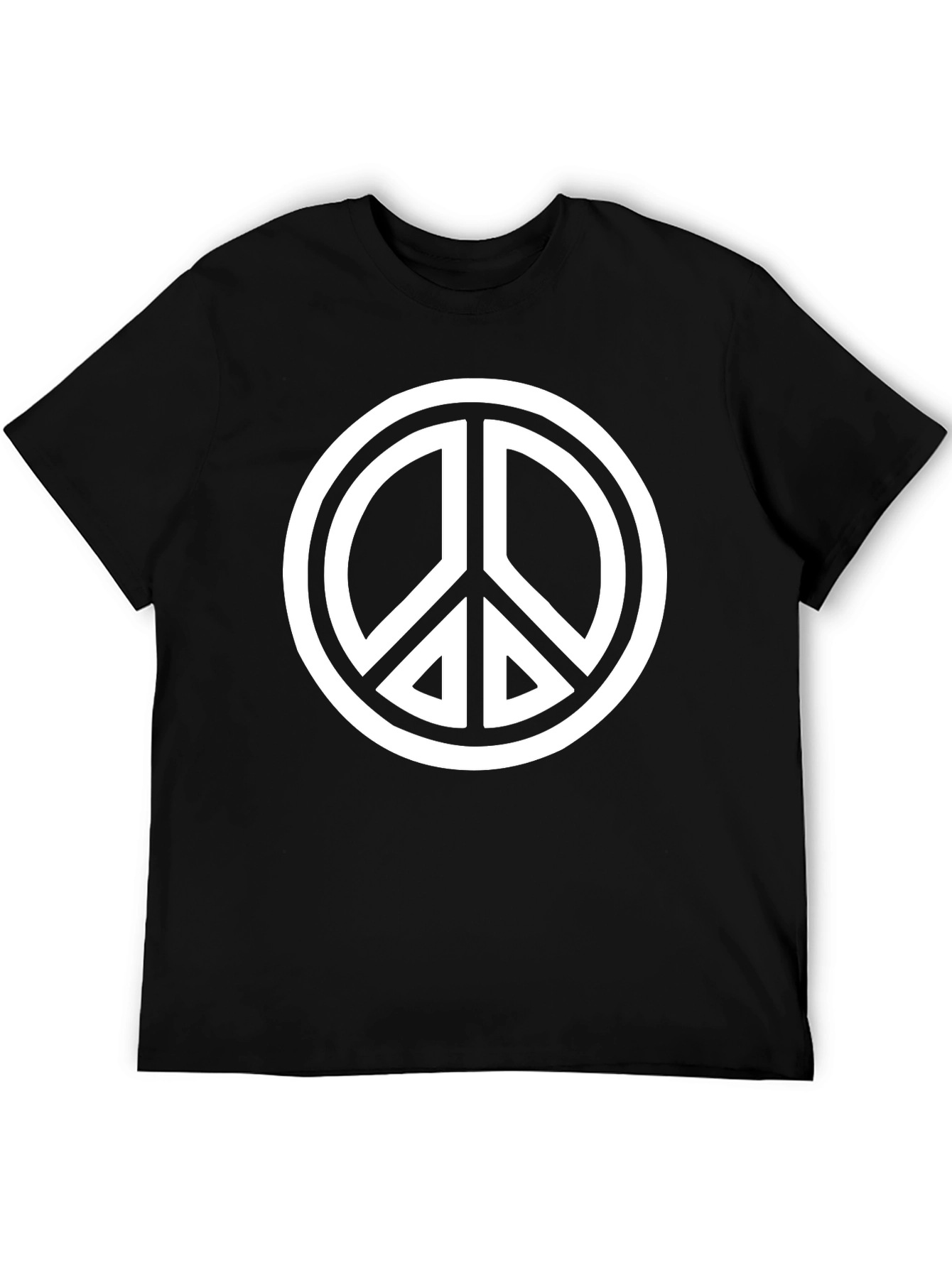 Black Peace Sign Black T-Shirt - Casual Style view 5
