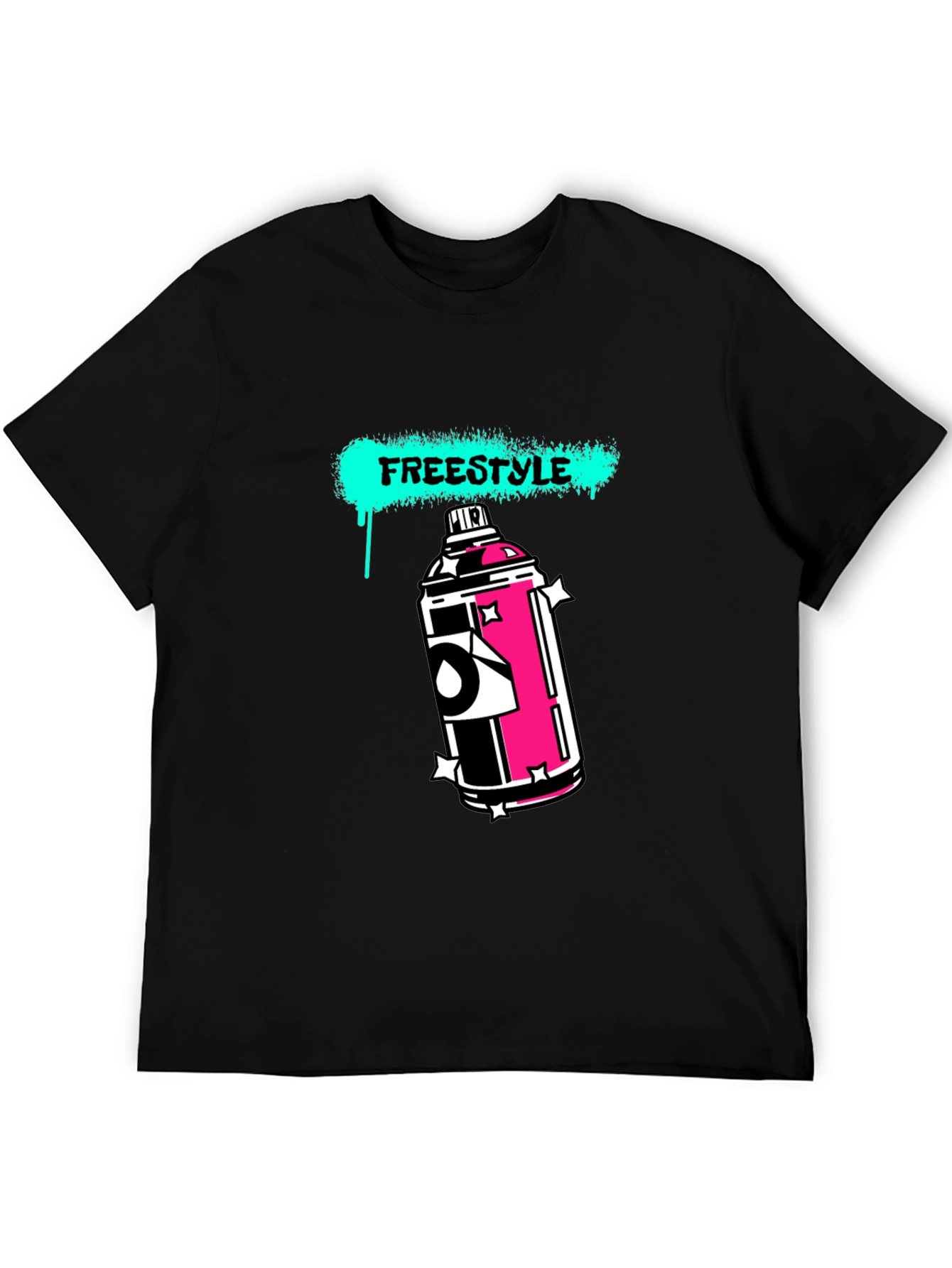 Black Freestyle Graphic T-Shirt - Urban Streetwear Tee view 5