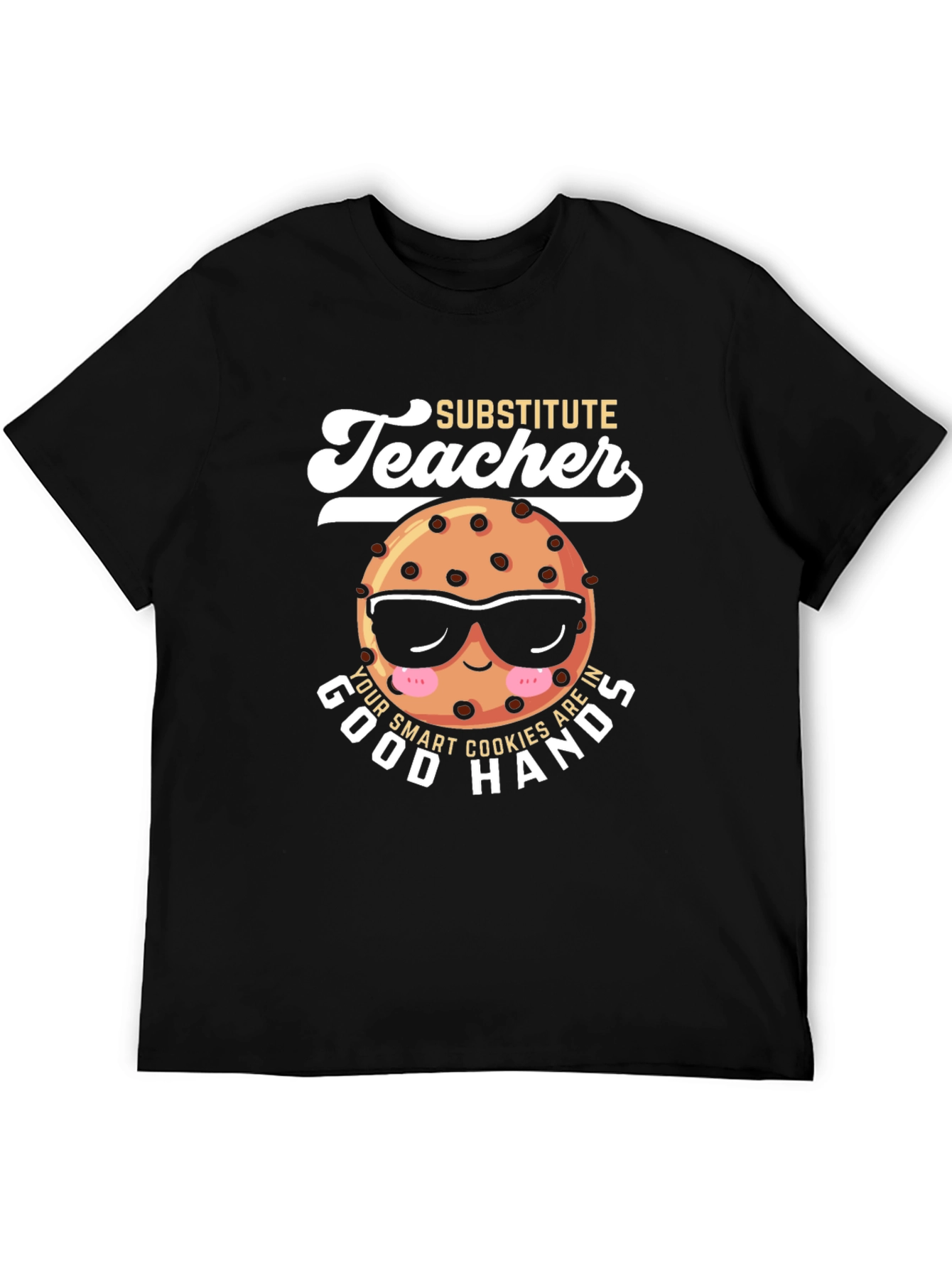 Black Substitute Teacher Cookie T-Shirt Funny Tee view 5