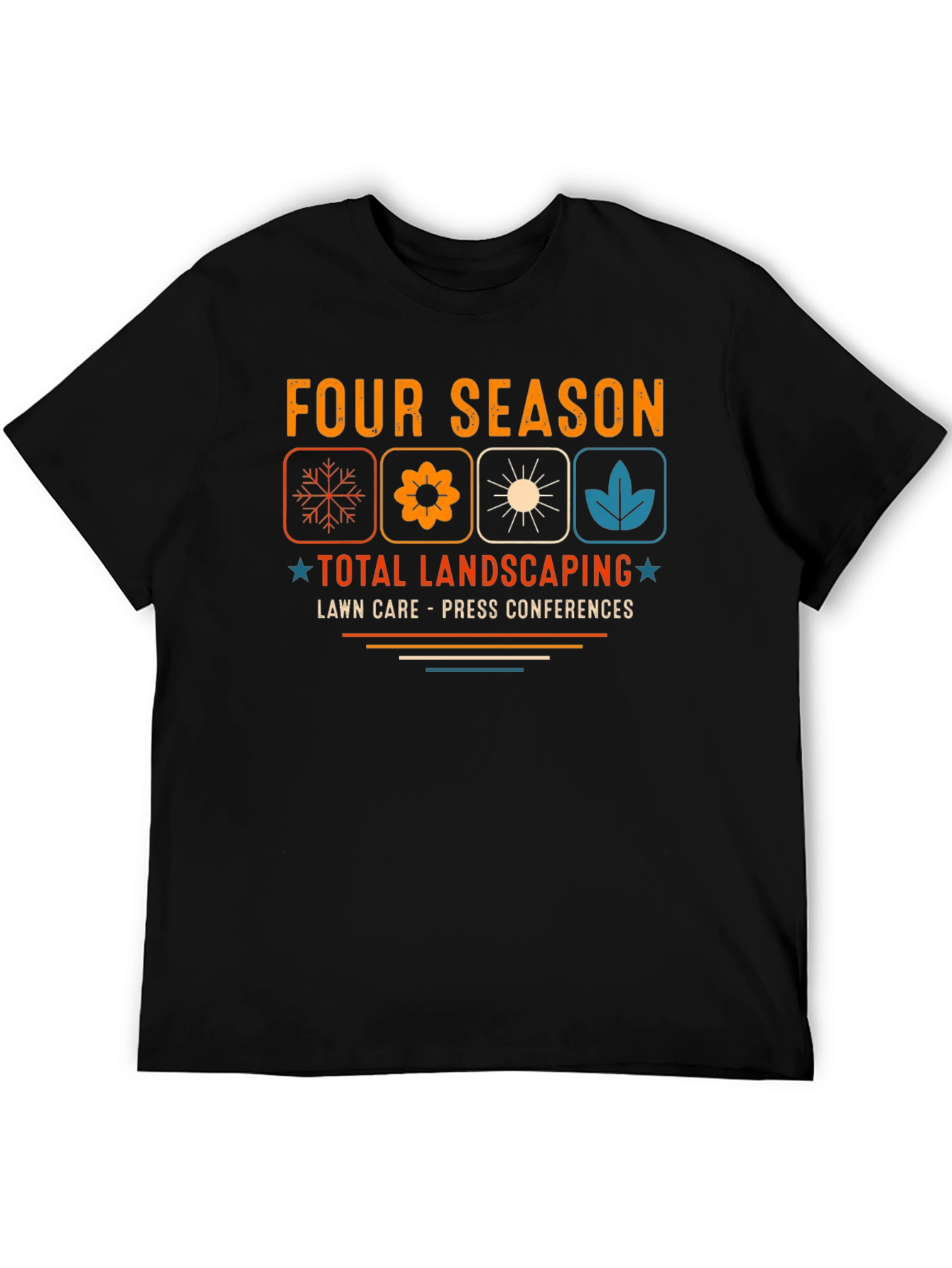 Black Four Season Total Landscaping T-Shirt view 5