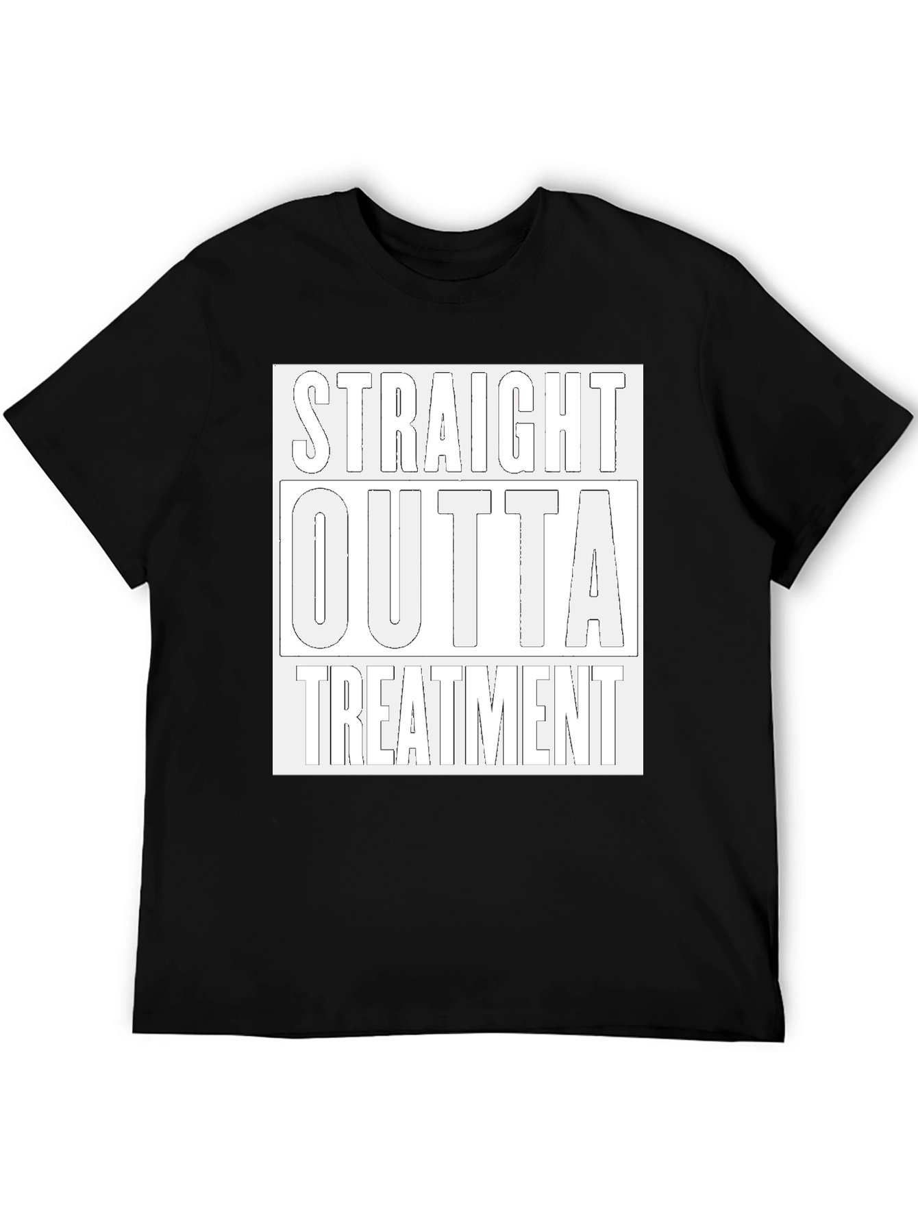 Black Straight Outta Treatment Graphic T-Shirt view 5