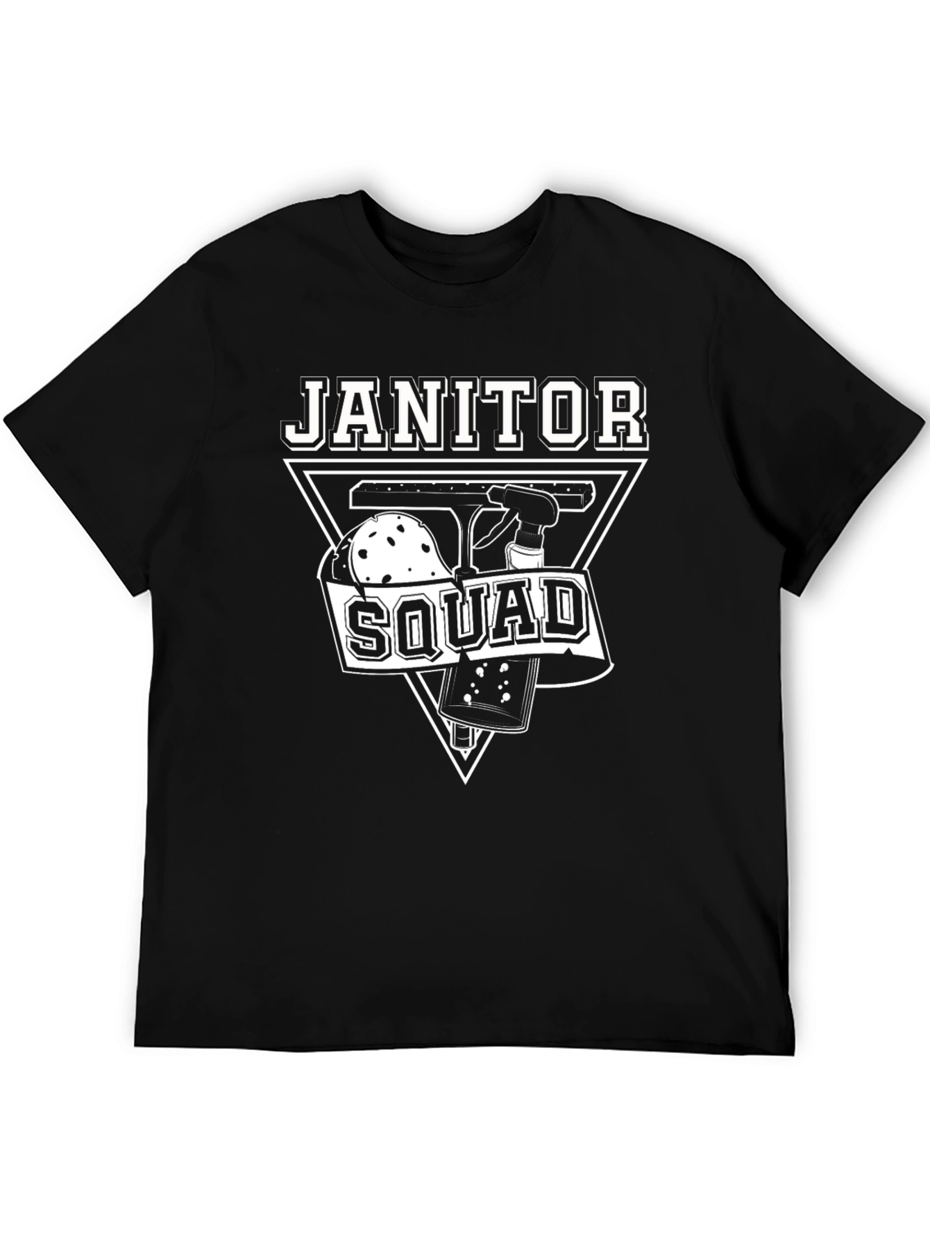 Black Janitor Squad Black Graphic T-Shirt view 5