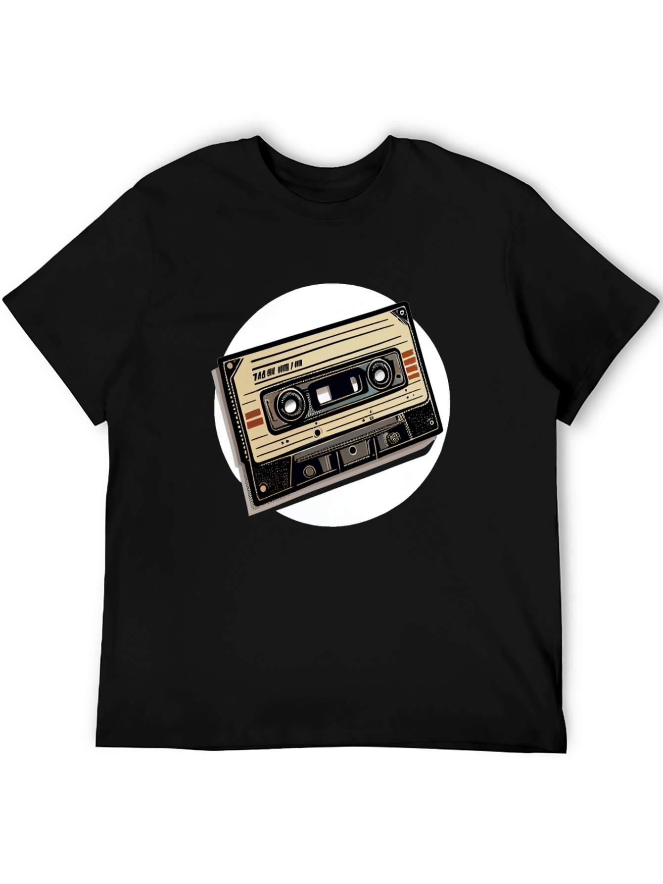 Black Retro Cassette Tape Graphic Tee - Black view 5