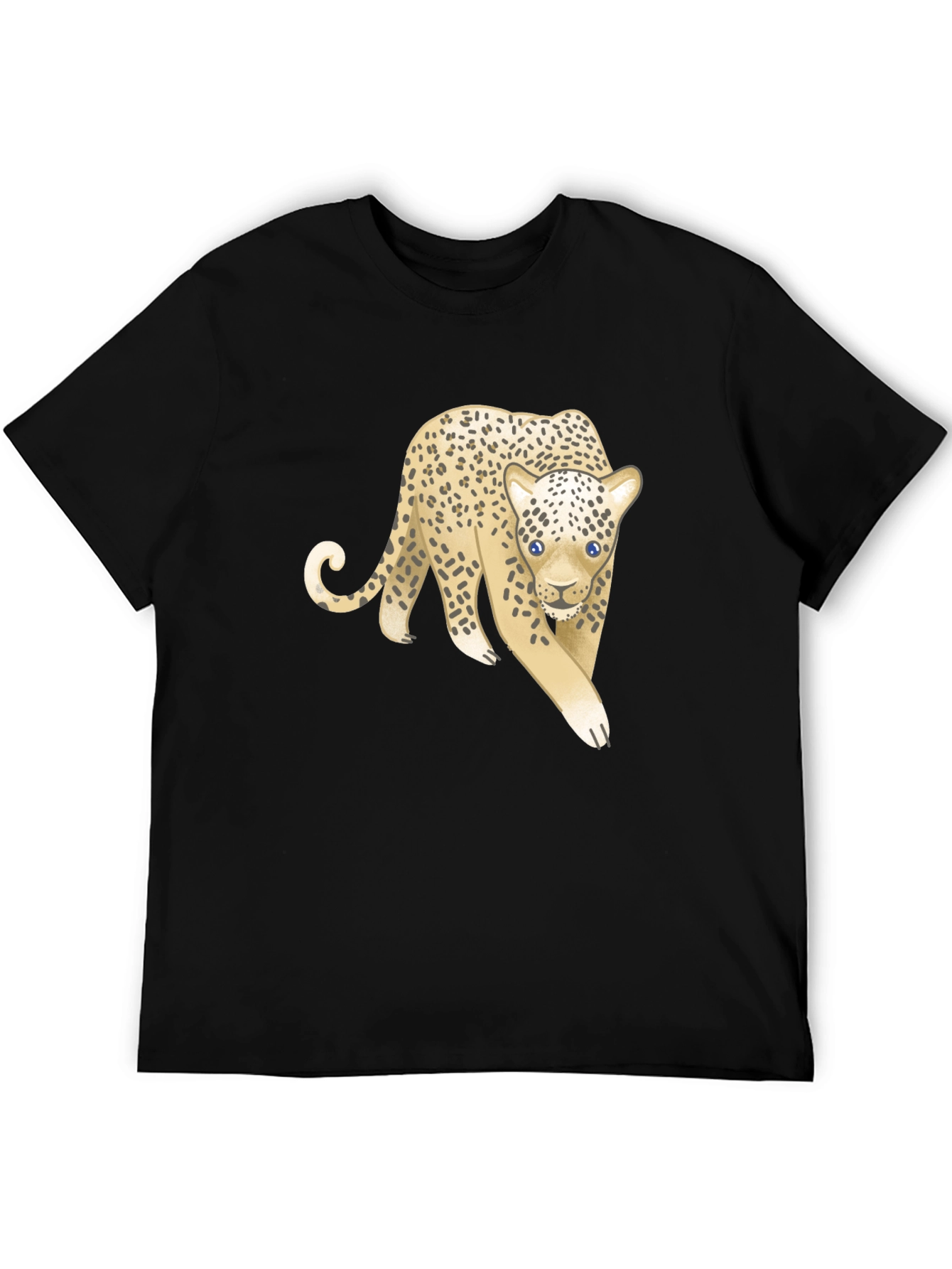 Black Leopard Graphic Tee - Unisex Black T-Shirt view 5
