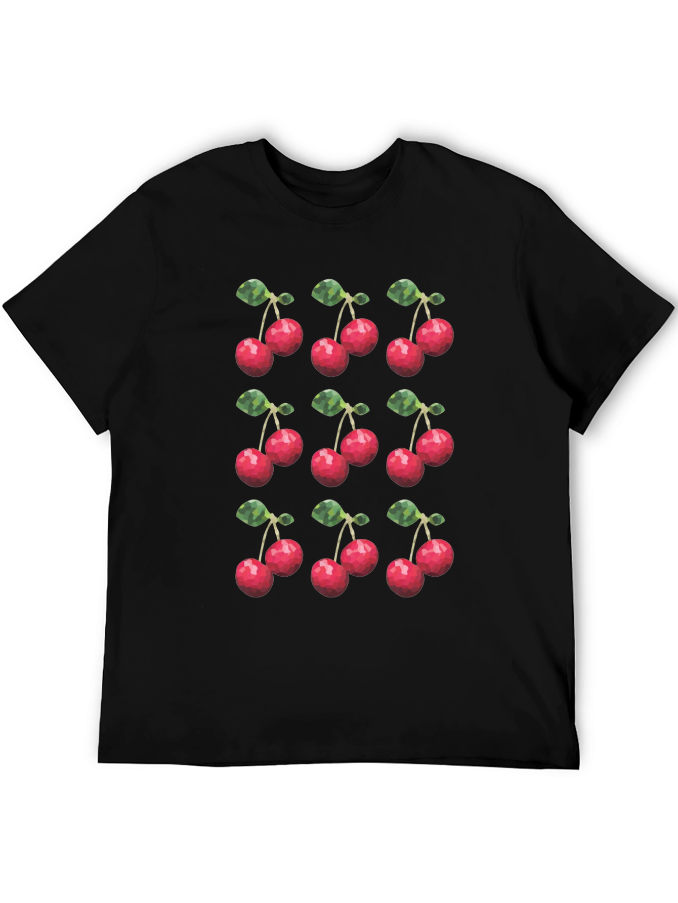 Black Cherry Print Black T-Shirt view 5