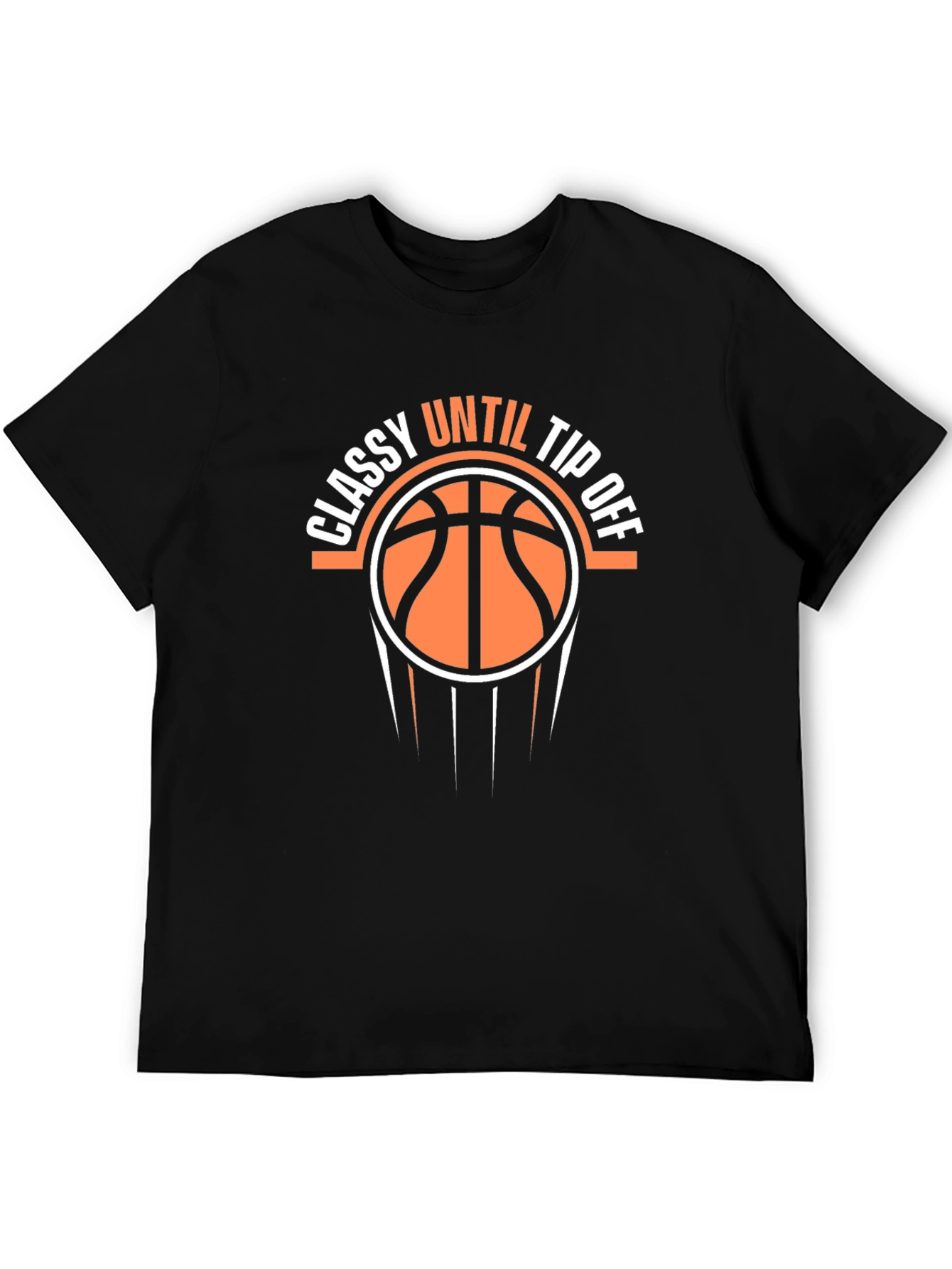 Black Classy Until Tip Off Basketball Graphic Tee view 5