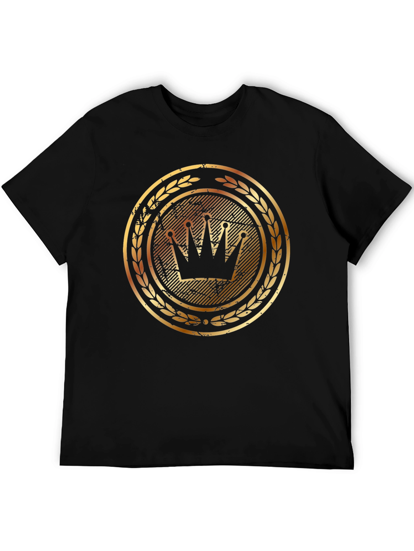 Black Golden Crown Graphic Tee - Stylish Men's Black T-Shirt view 5