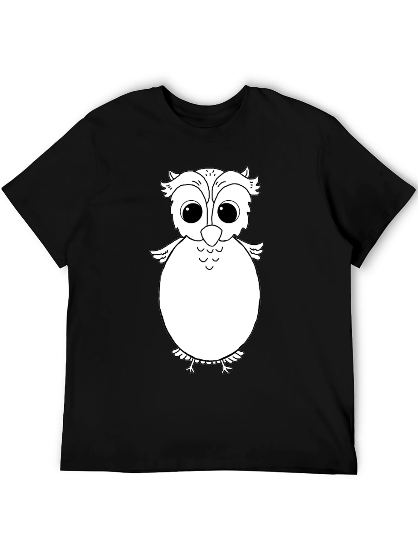 Black Owl Graphic Tee - Black Cotton Comfort view 5