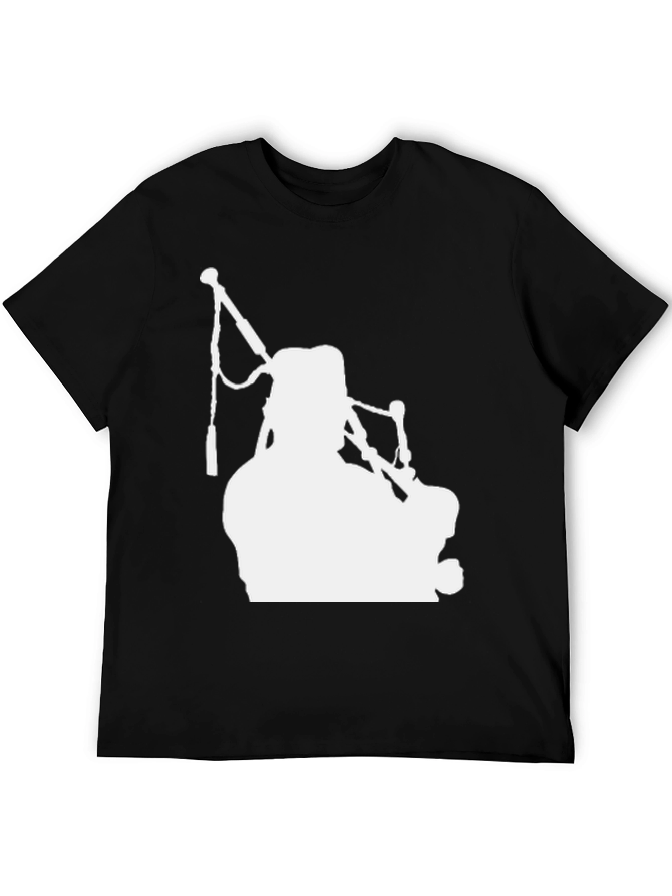 Black Bagpipe Silhouette T-Shirt - Black view 5